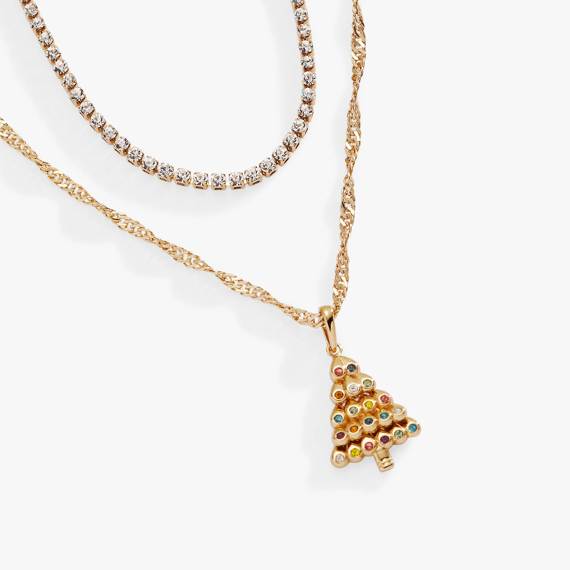 Christmas Tree Layered Necklace - Image 3