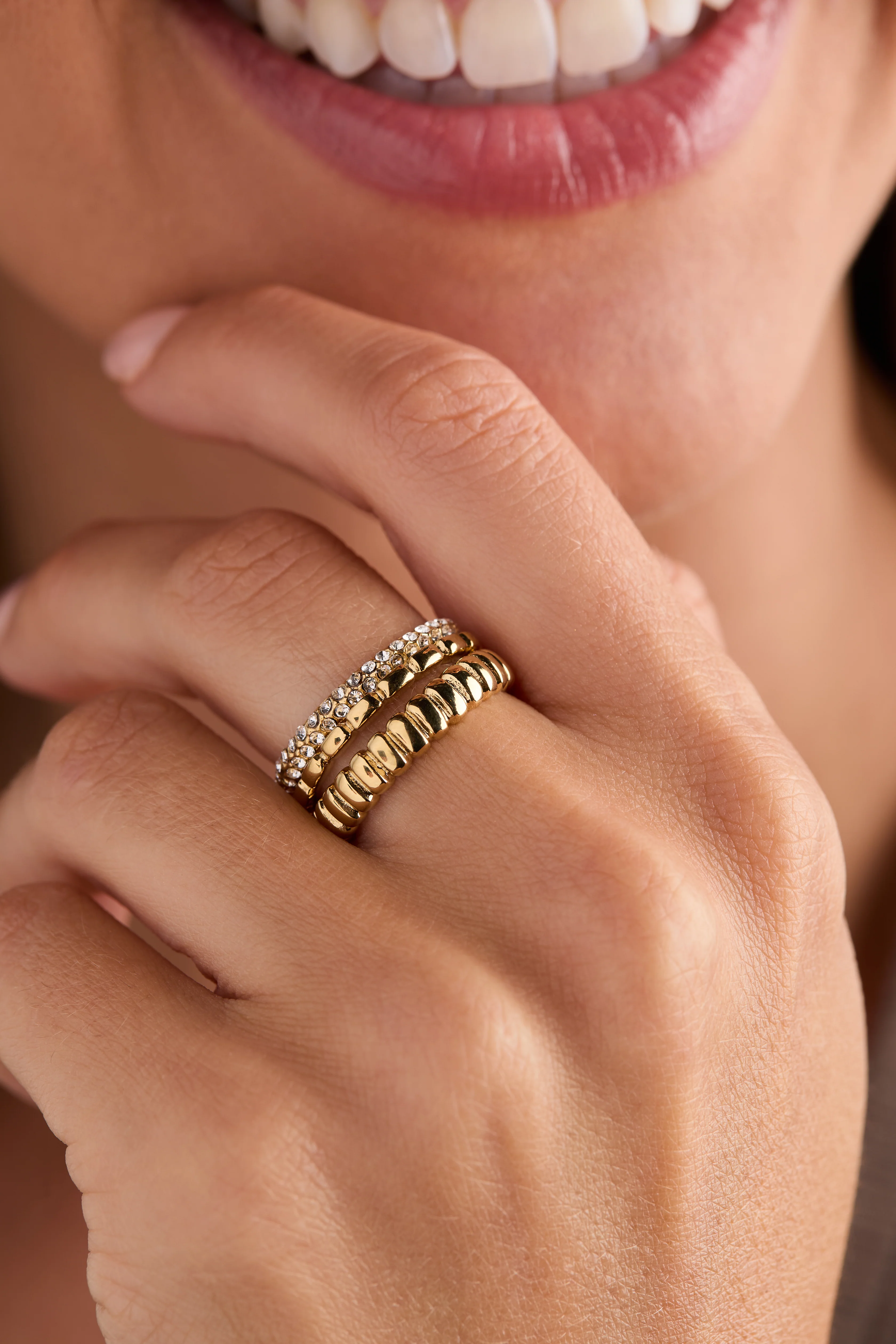 Ribbed Stacking Ring Set of 3 - Image 2