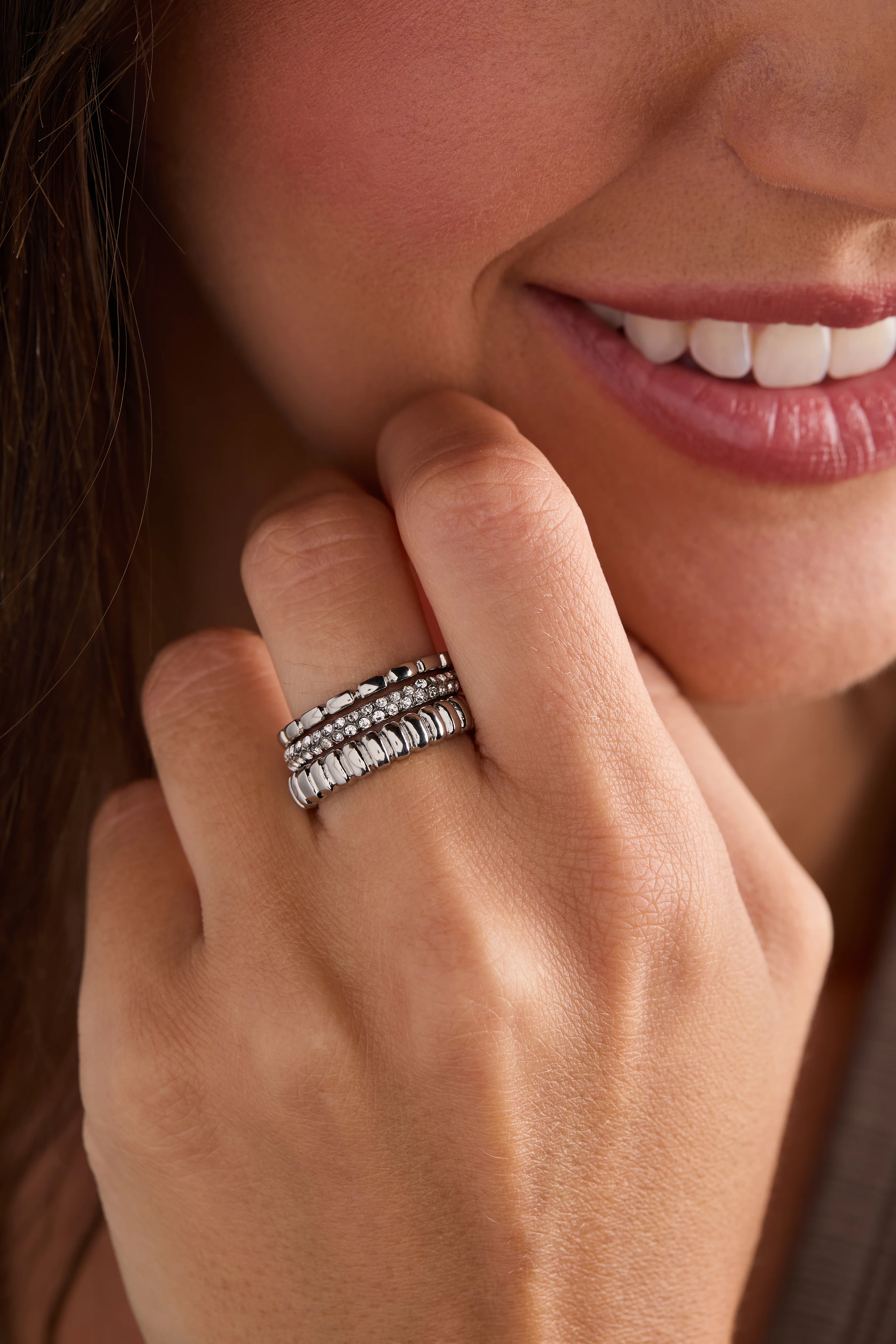 Ribbed Stacking Ring Set of 3 - Image 5