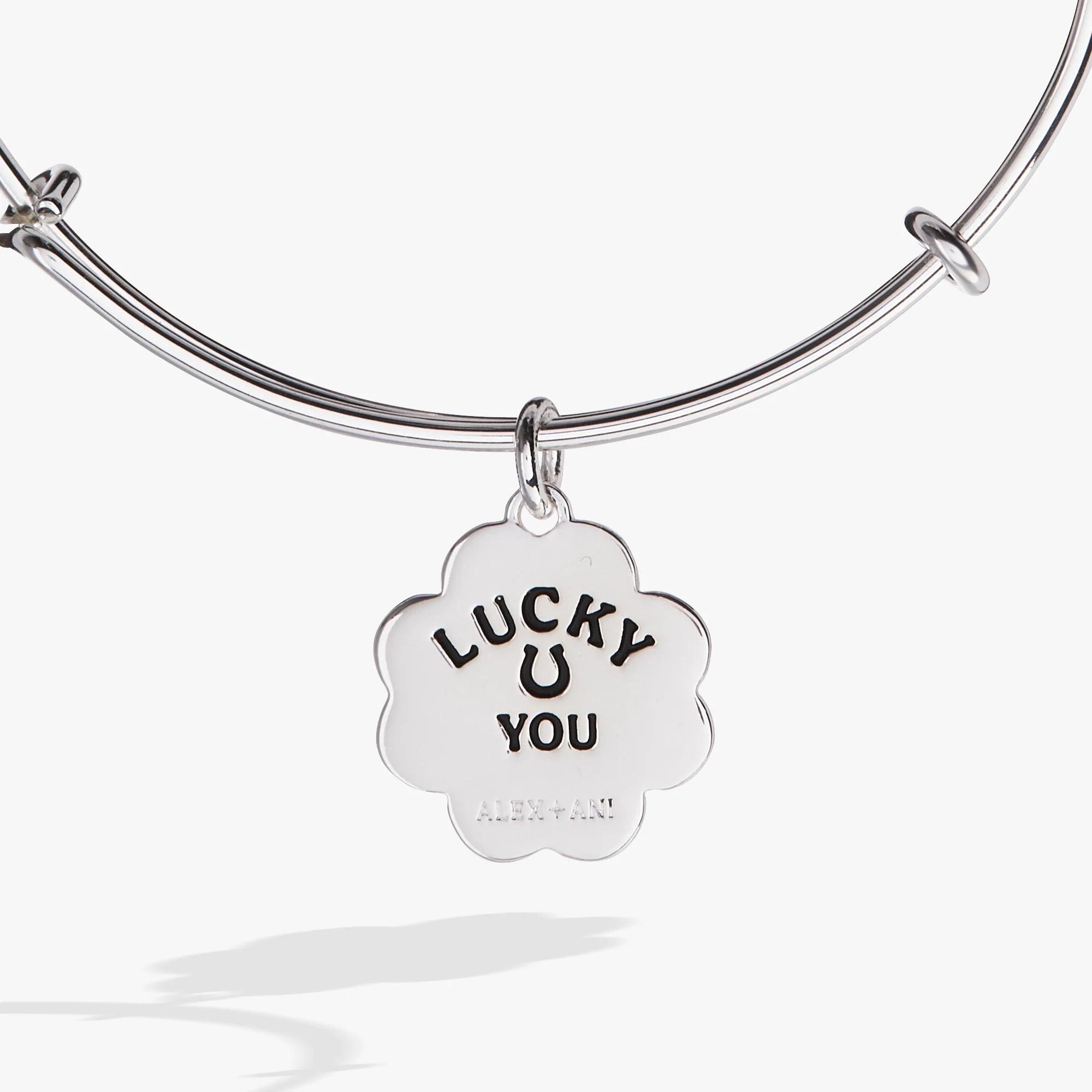 Four-Leaf Clover Charm Bangle - Image 7
