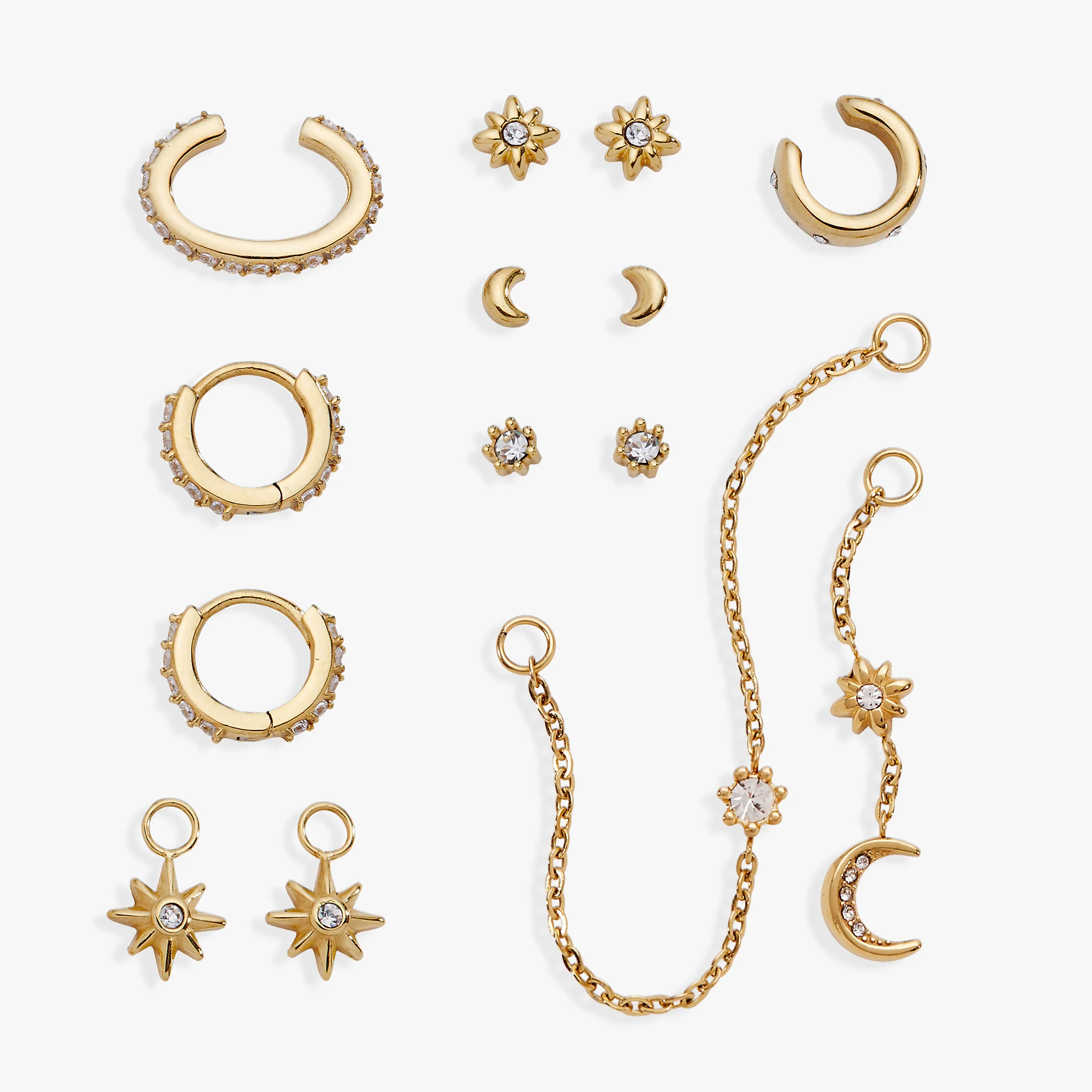 Celestial Stackable 9 Piece Earring Set