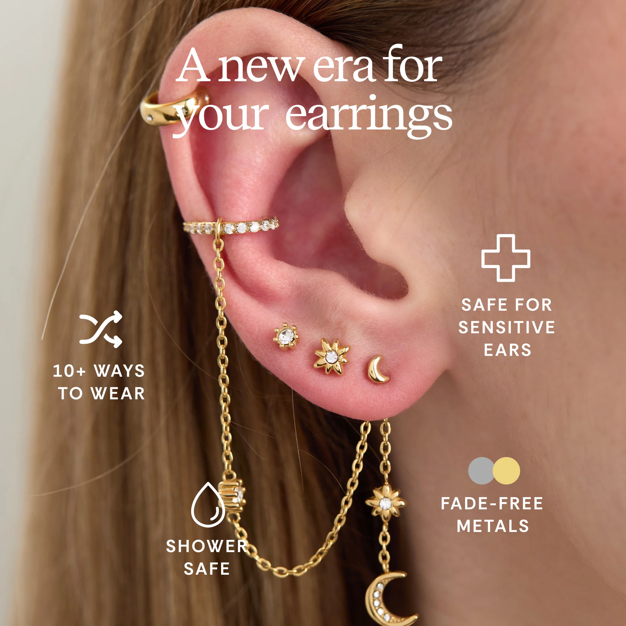 Celestial Stackable 9 Piece Earring Set - Image 3