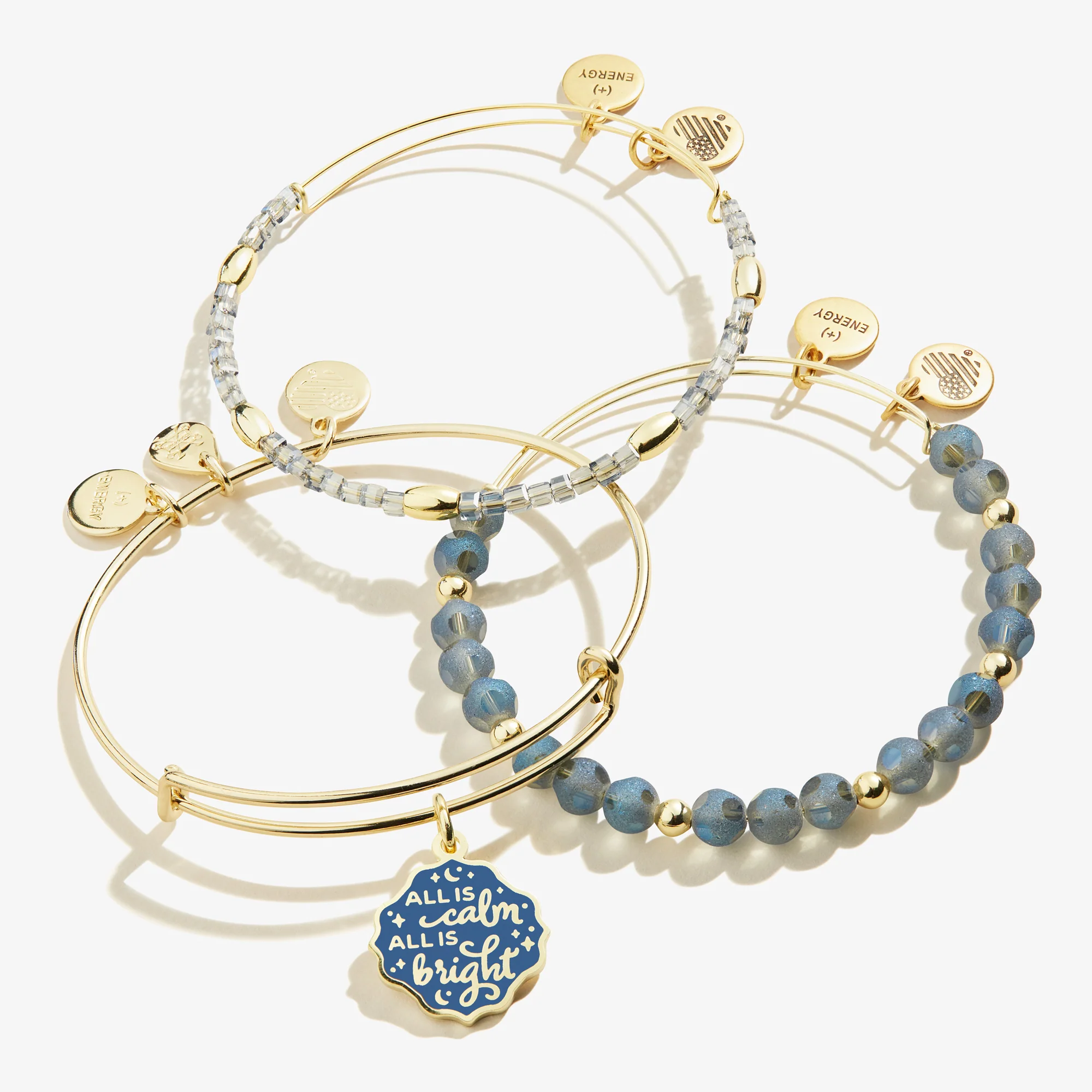 'All is Calm All is Bright' Charm Bangle, Set of 3 - Image 2