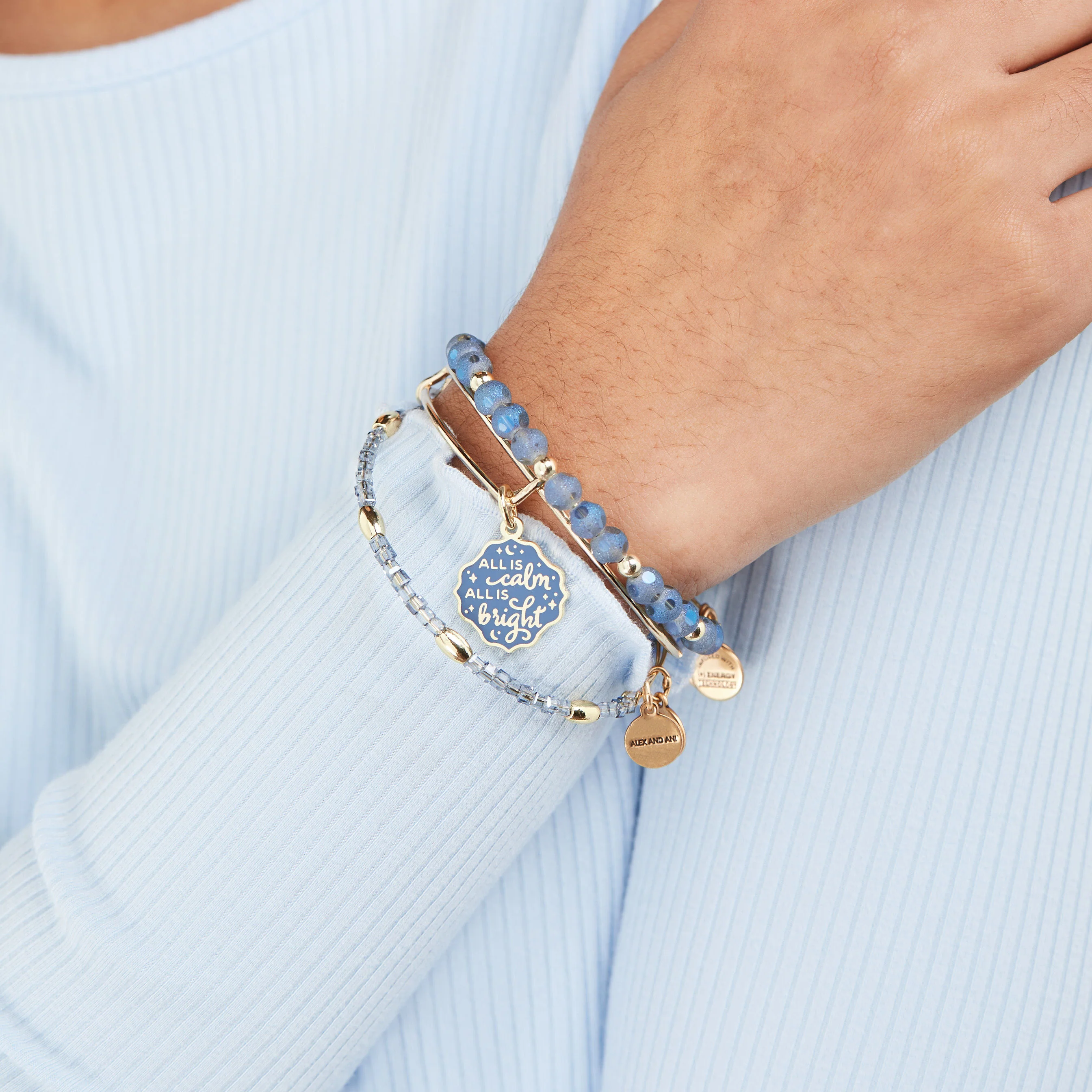 'All is Calm All is Bright' Charm Bangle, Set of 3 - Image 3