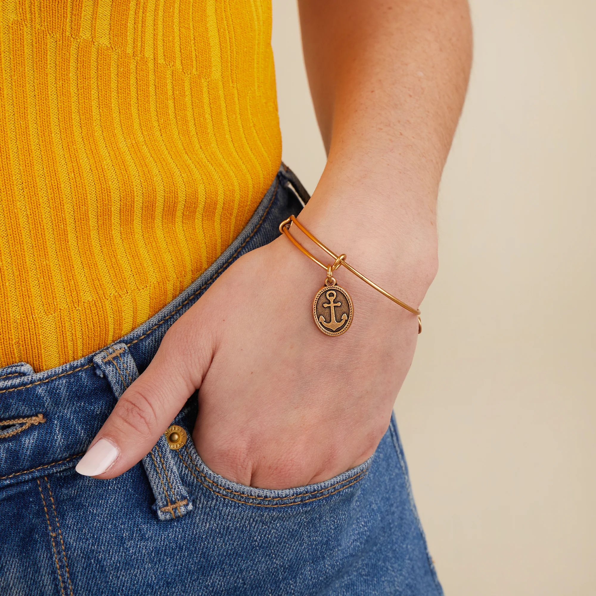Anchor Charm Bangle - Image 6