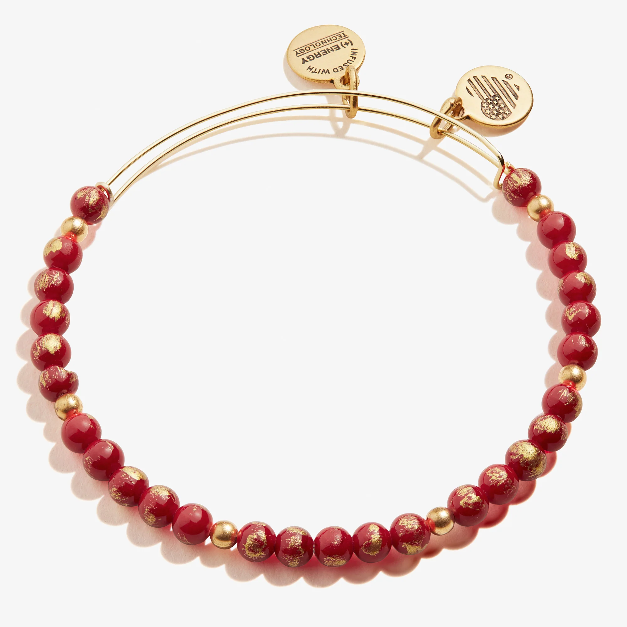 Antique Americana Grateful Beaded Bangle, Red
