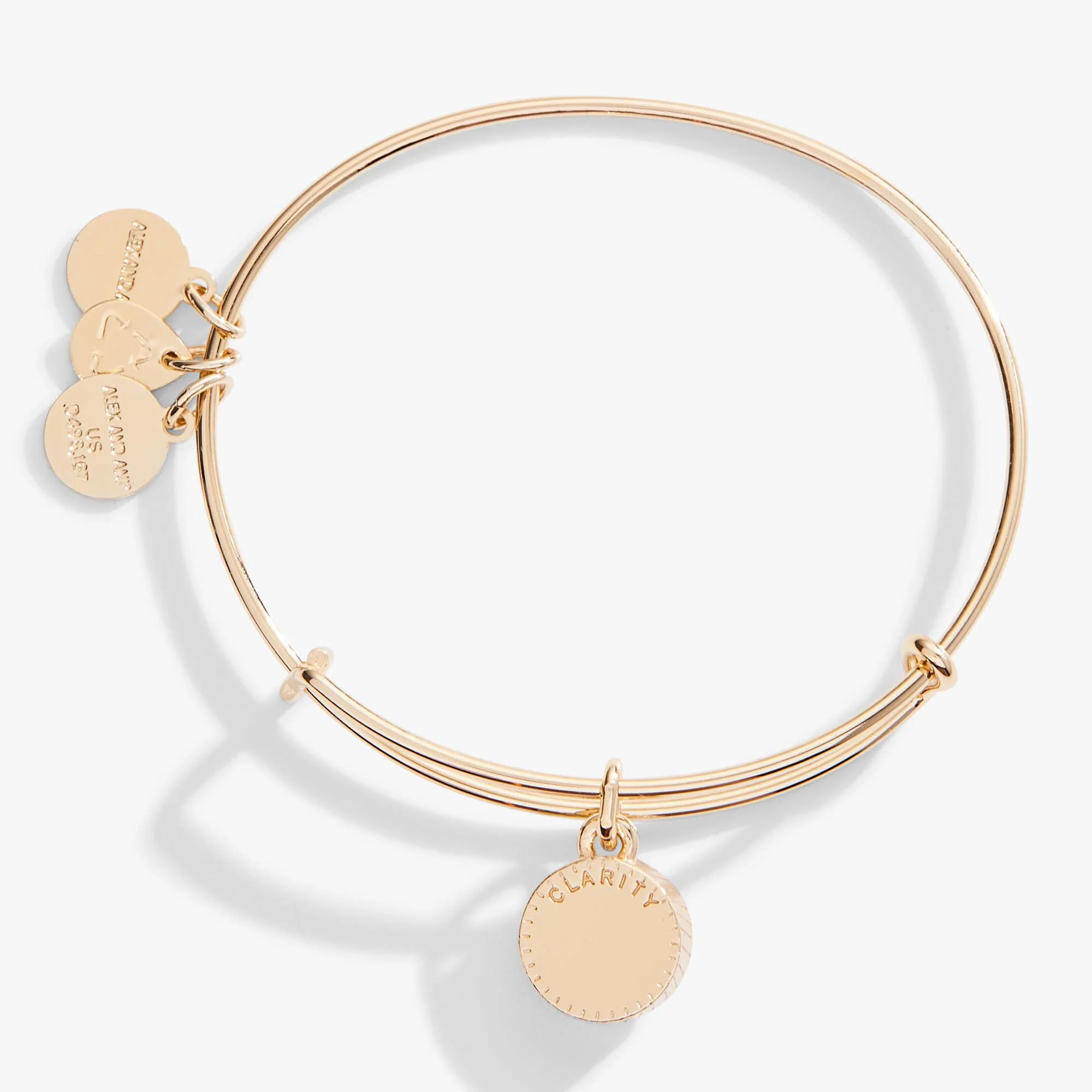 April Clear Crystal Birthstone Charm Bangle - Image 6