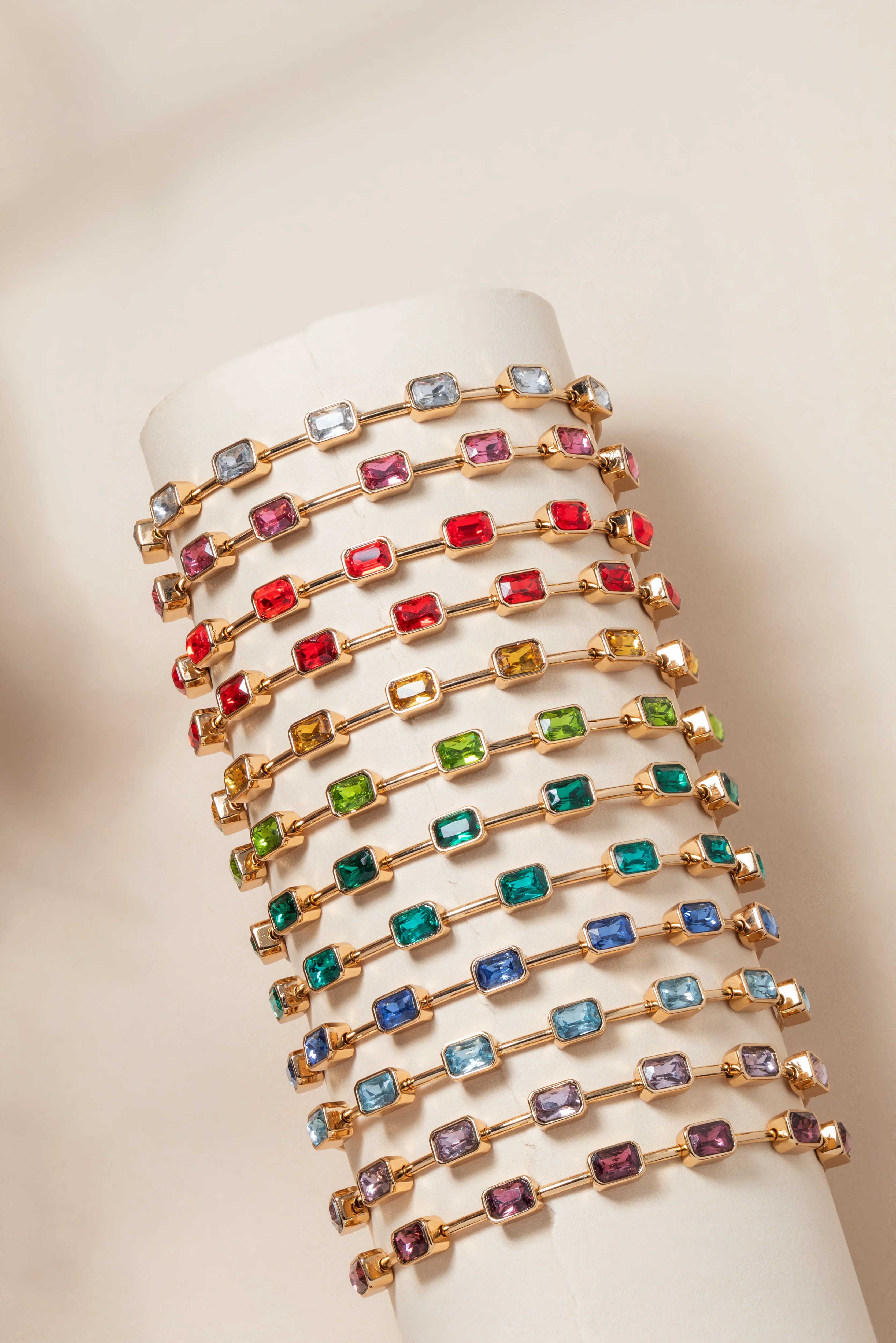 April Birthstone Emerald Cut Bangle - Image 7