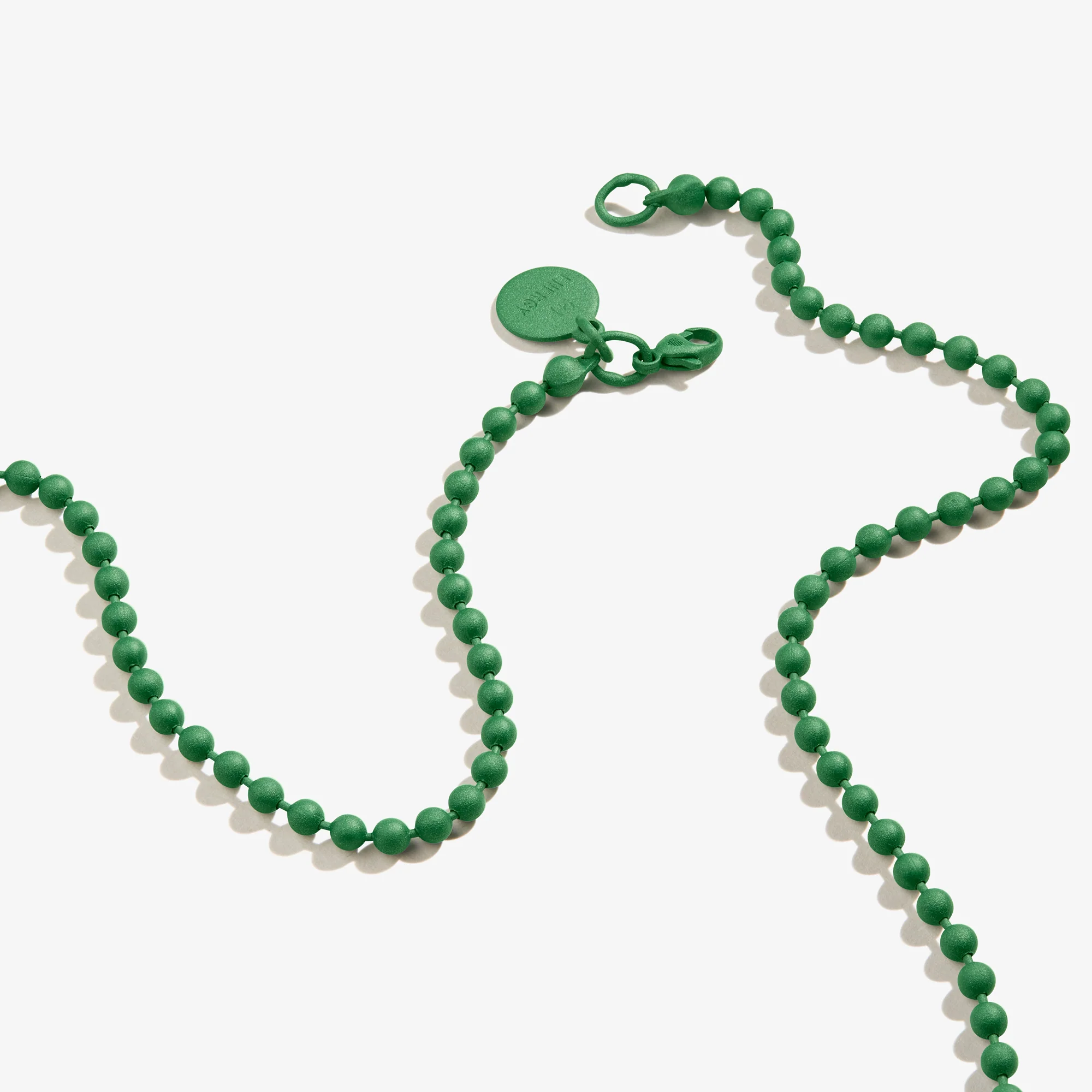 Ball Chain Necklace, Green - Image 3