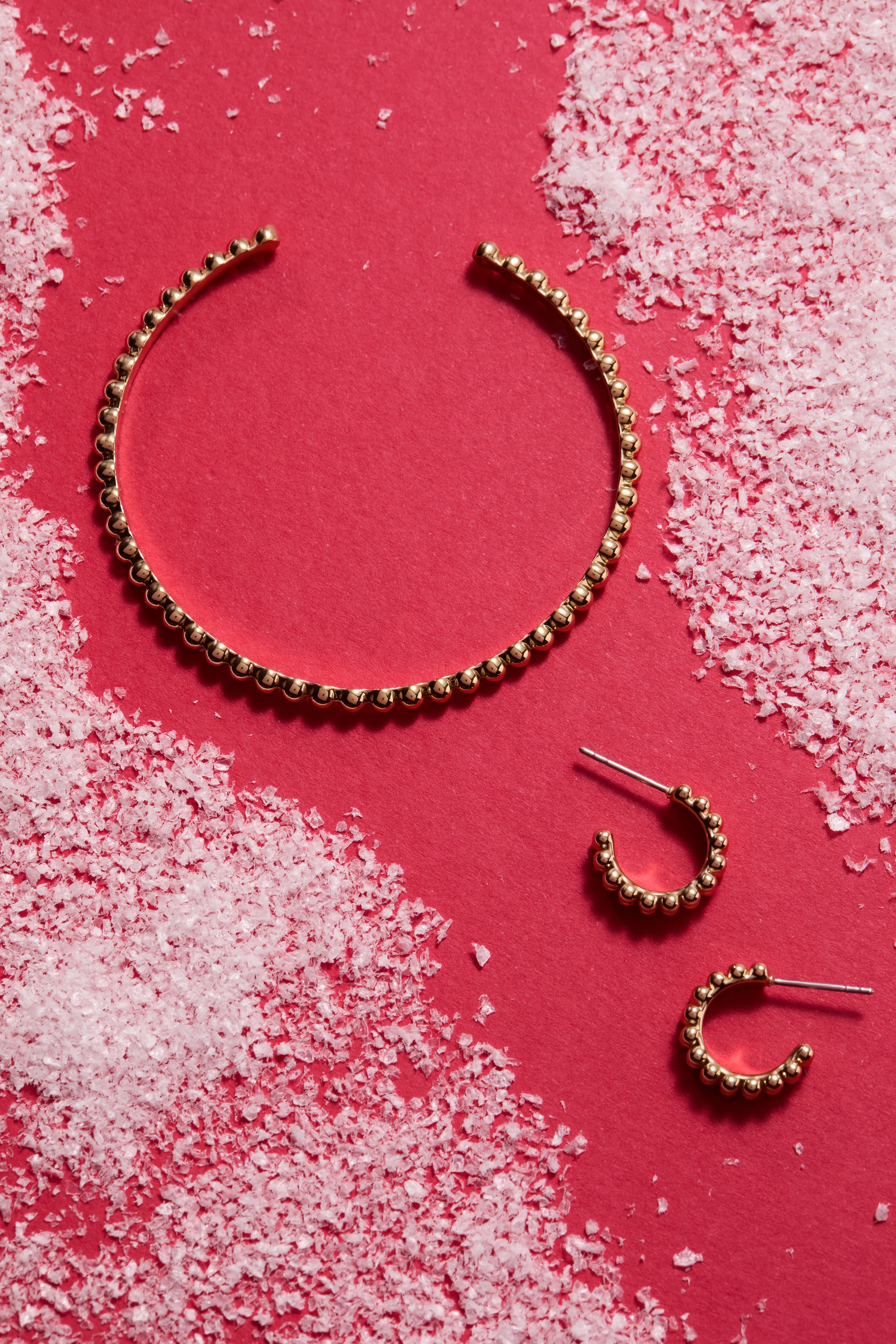 Gold Beaded Cuff Bracelet - Image 5
