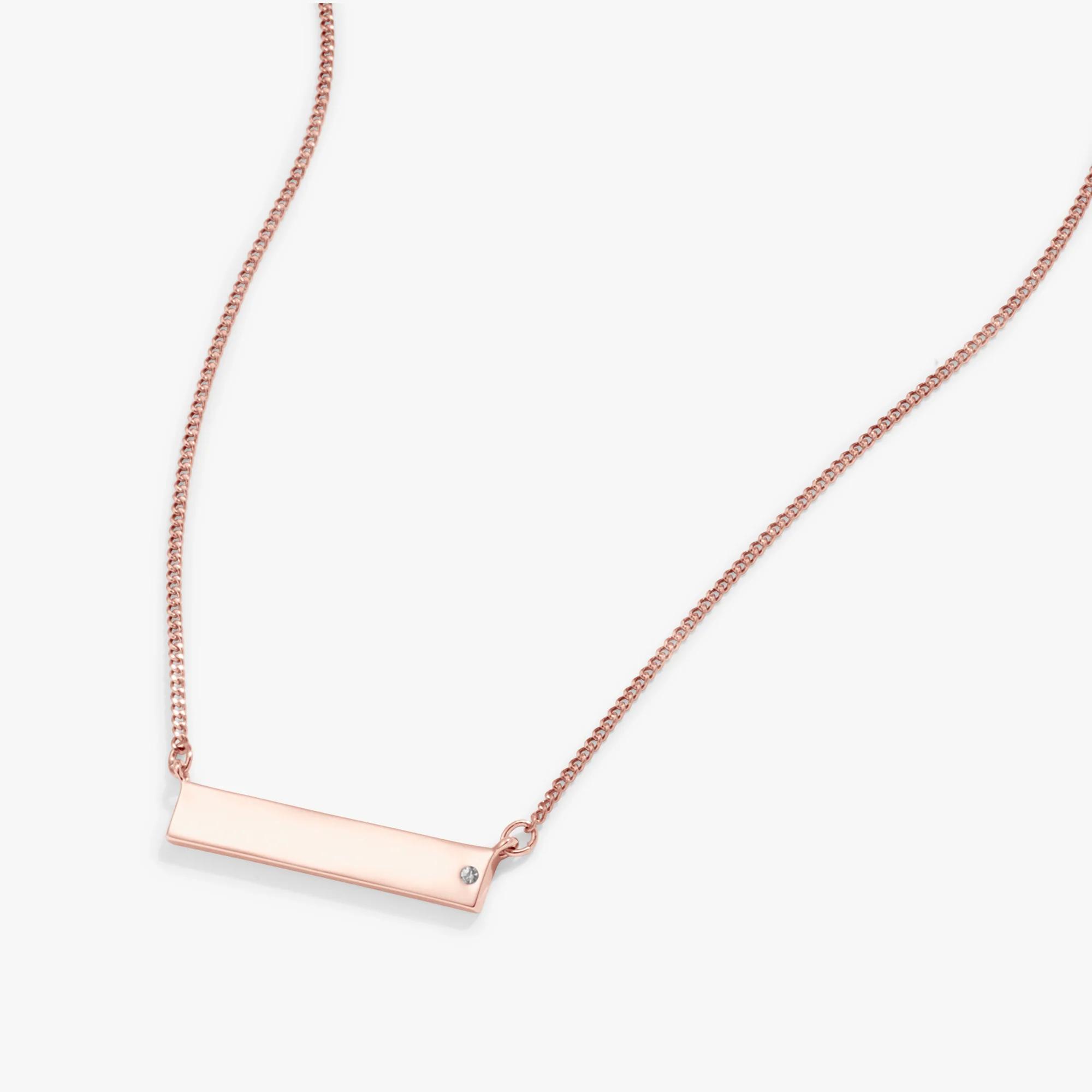 Bar Necklace with Crystal Accent - Image 10