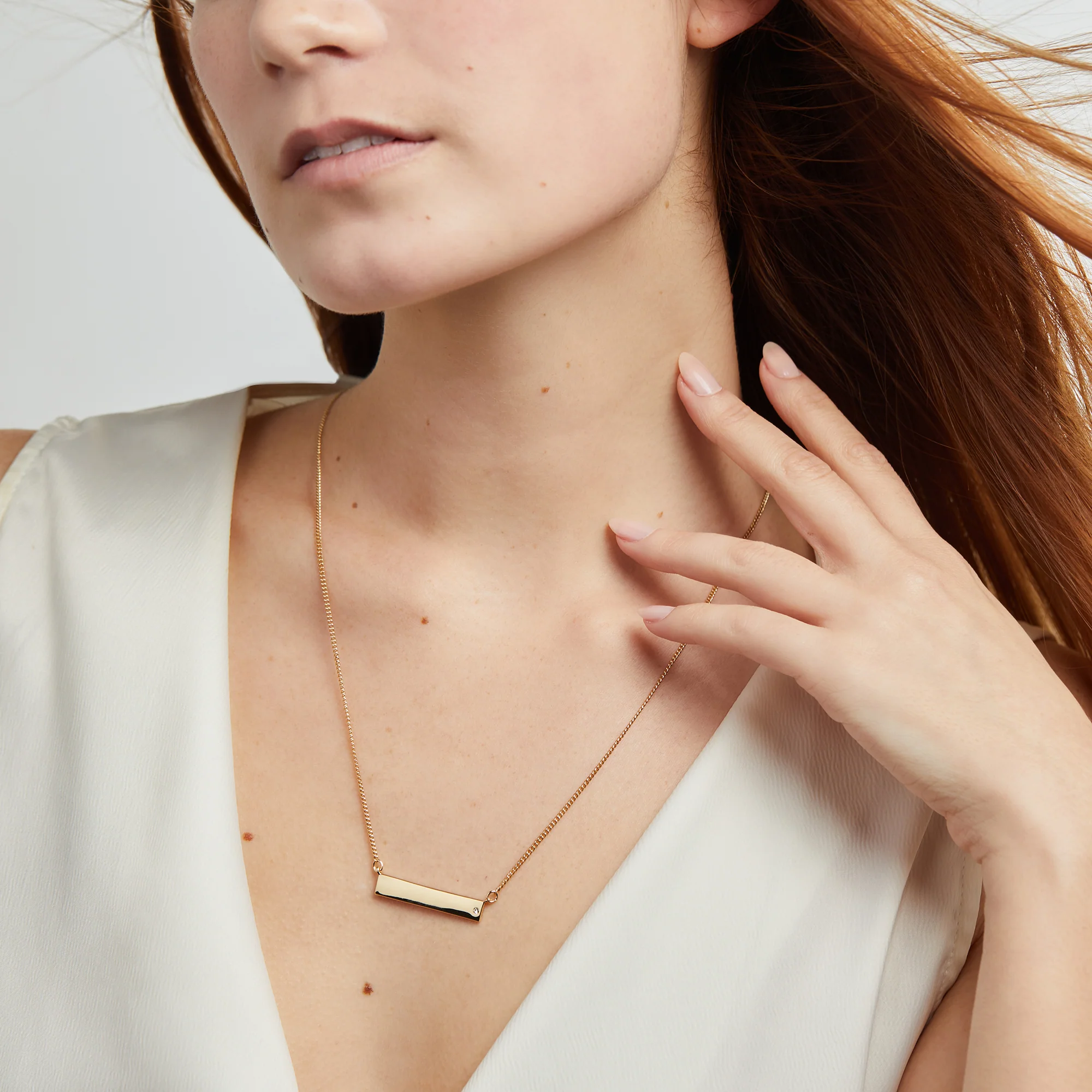 Bar Necklace with Crystal Accent - Image 7