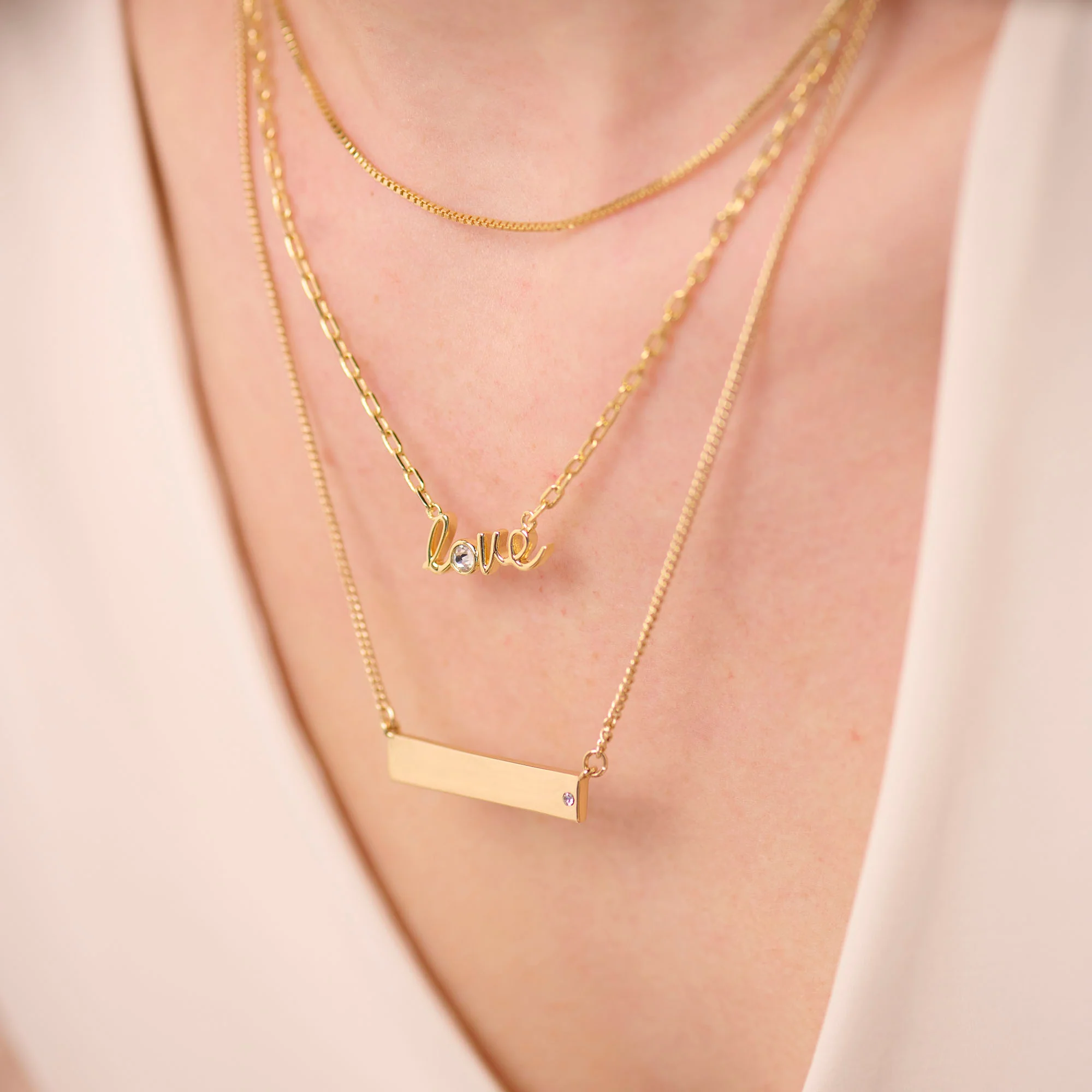 Bar Necklace with Crystal Accent - Image 8