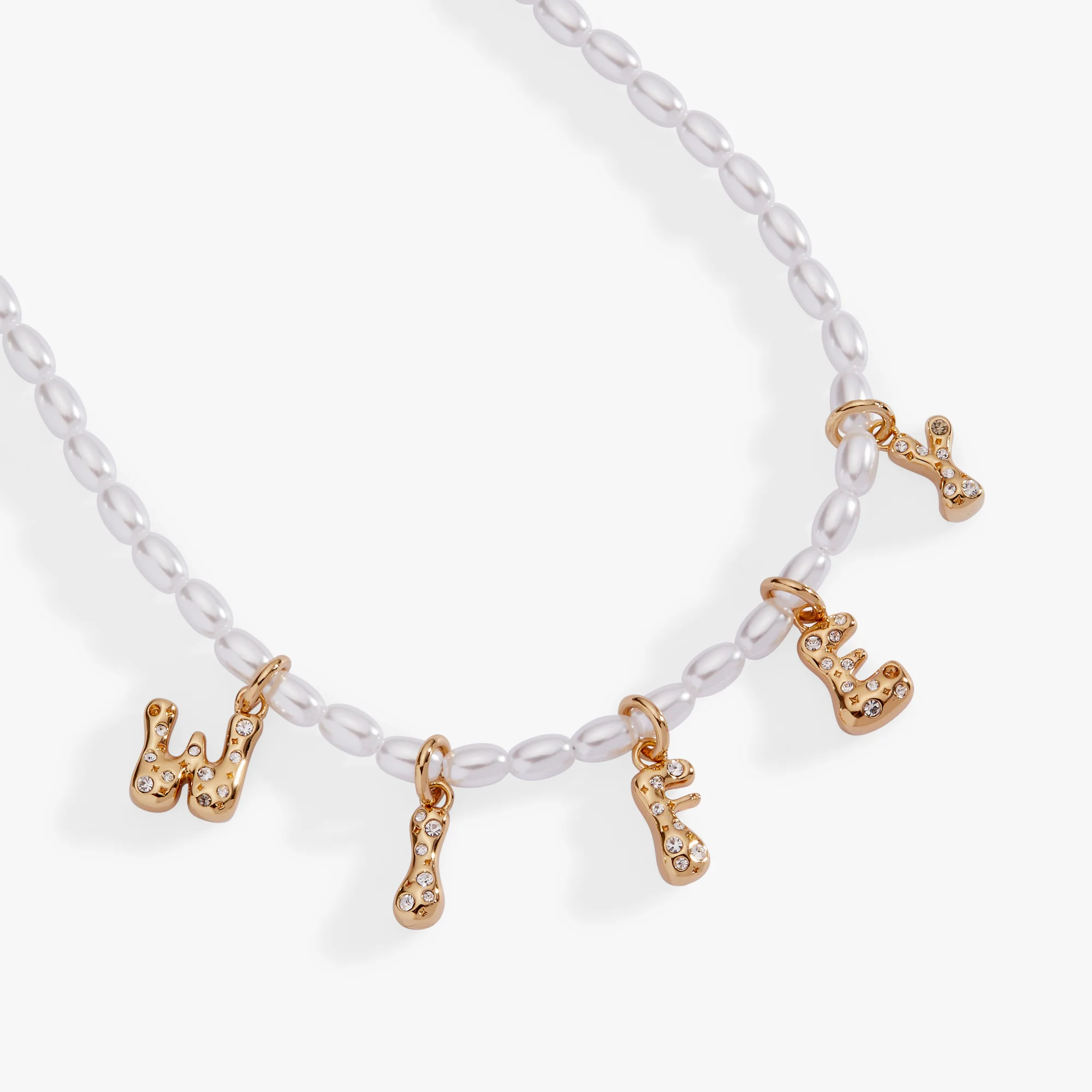 'Wifey' Bubble And Beaded Pearl Necklace - Image 3