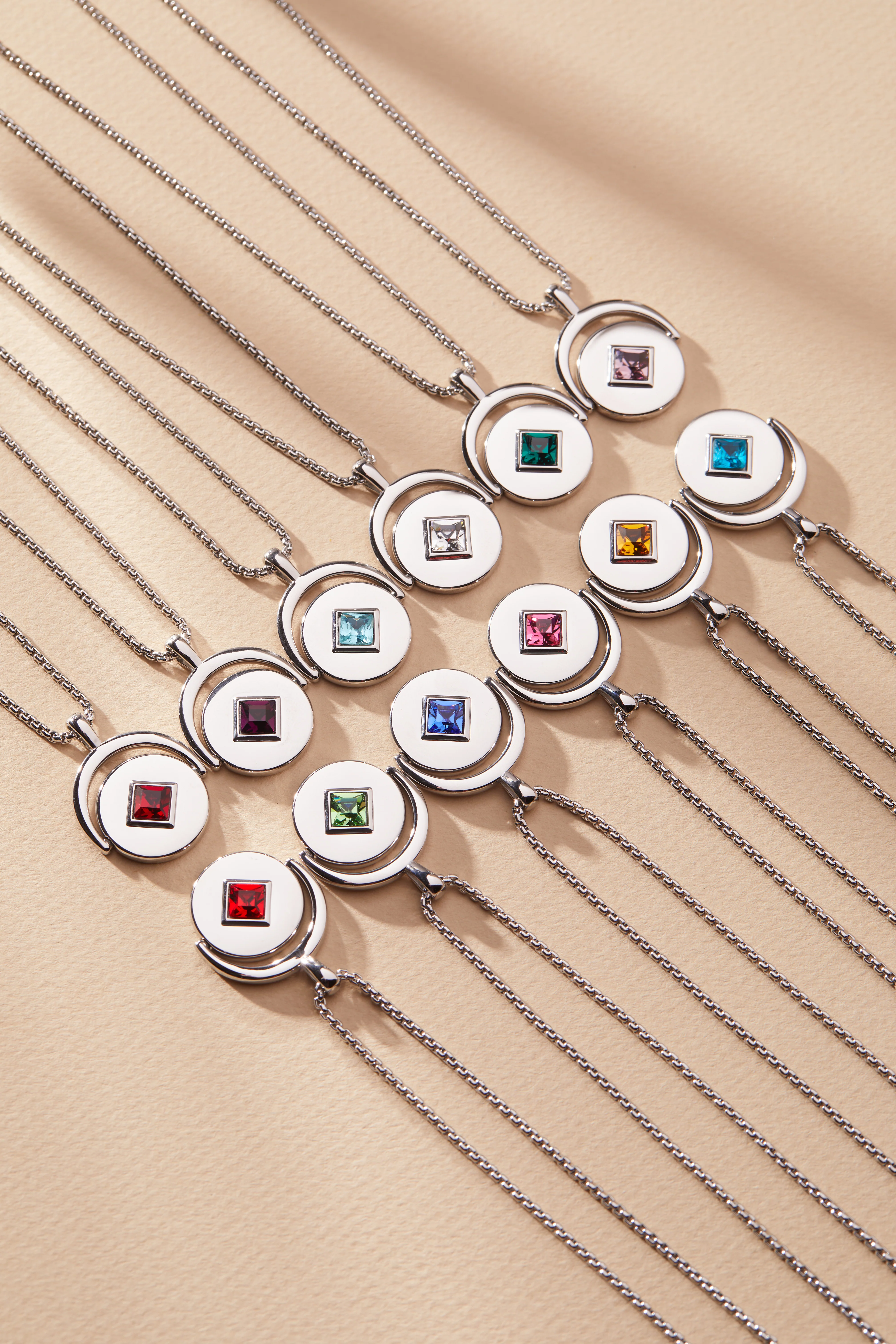 April Birthstone and Flower Flip Charm Necklace - Image 13