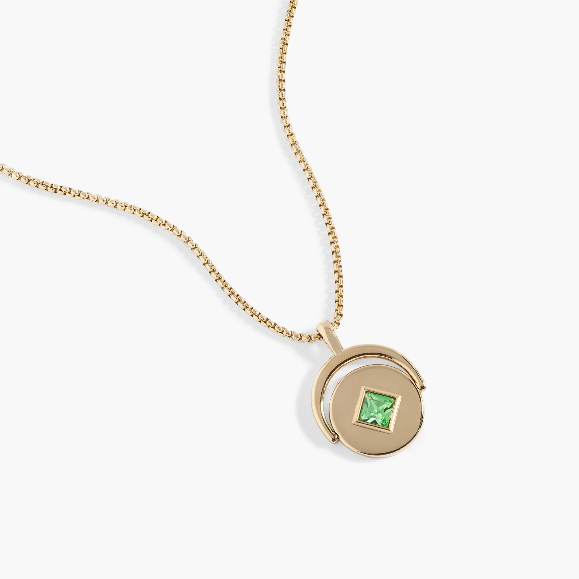 August Birthstone and Flower Flip Charm Necklace - Image 2