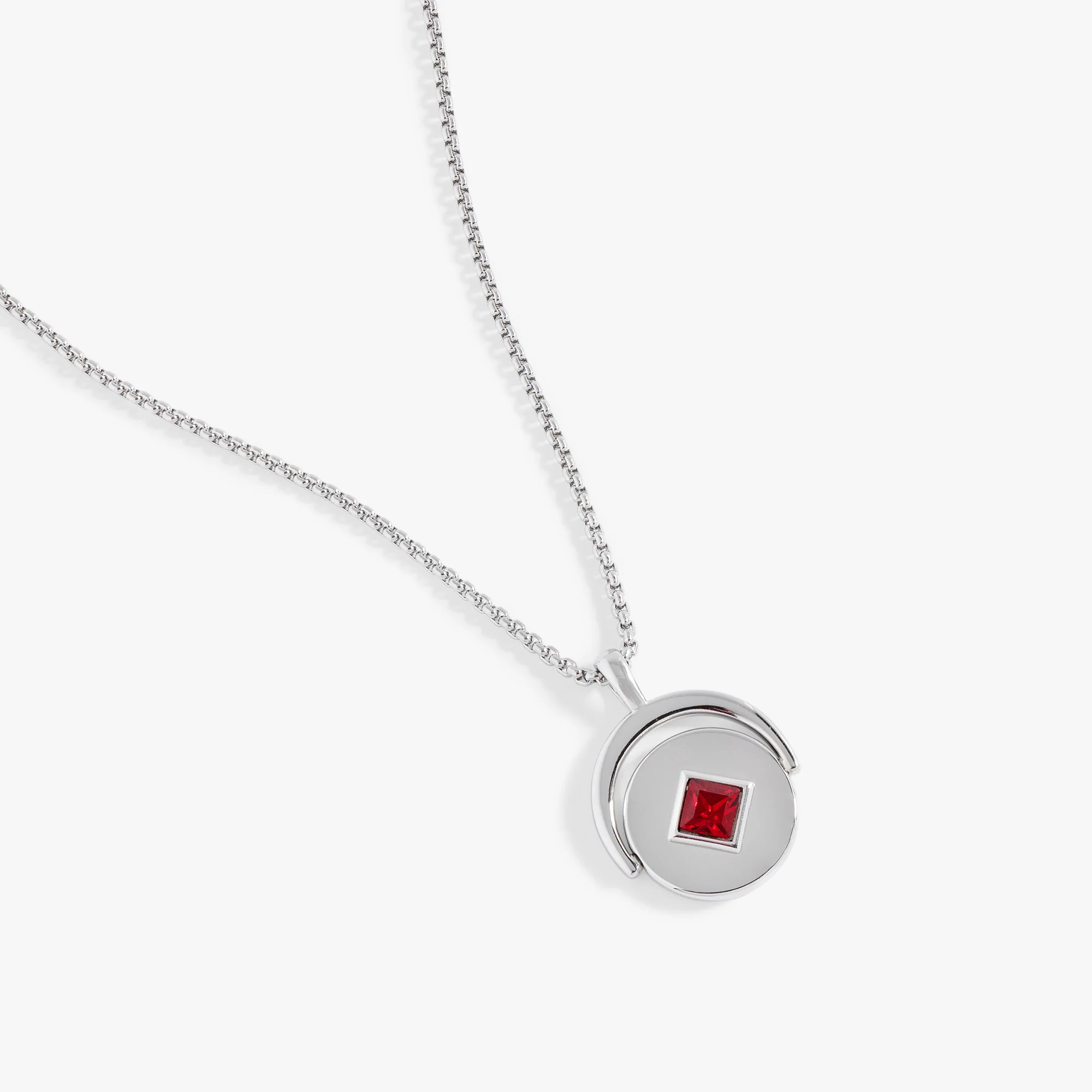 January Birthstone and Flower Flip Charm Necklace - Image 10