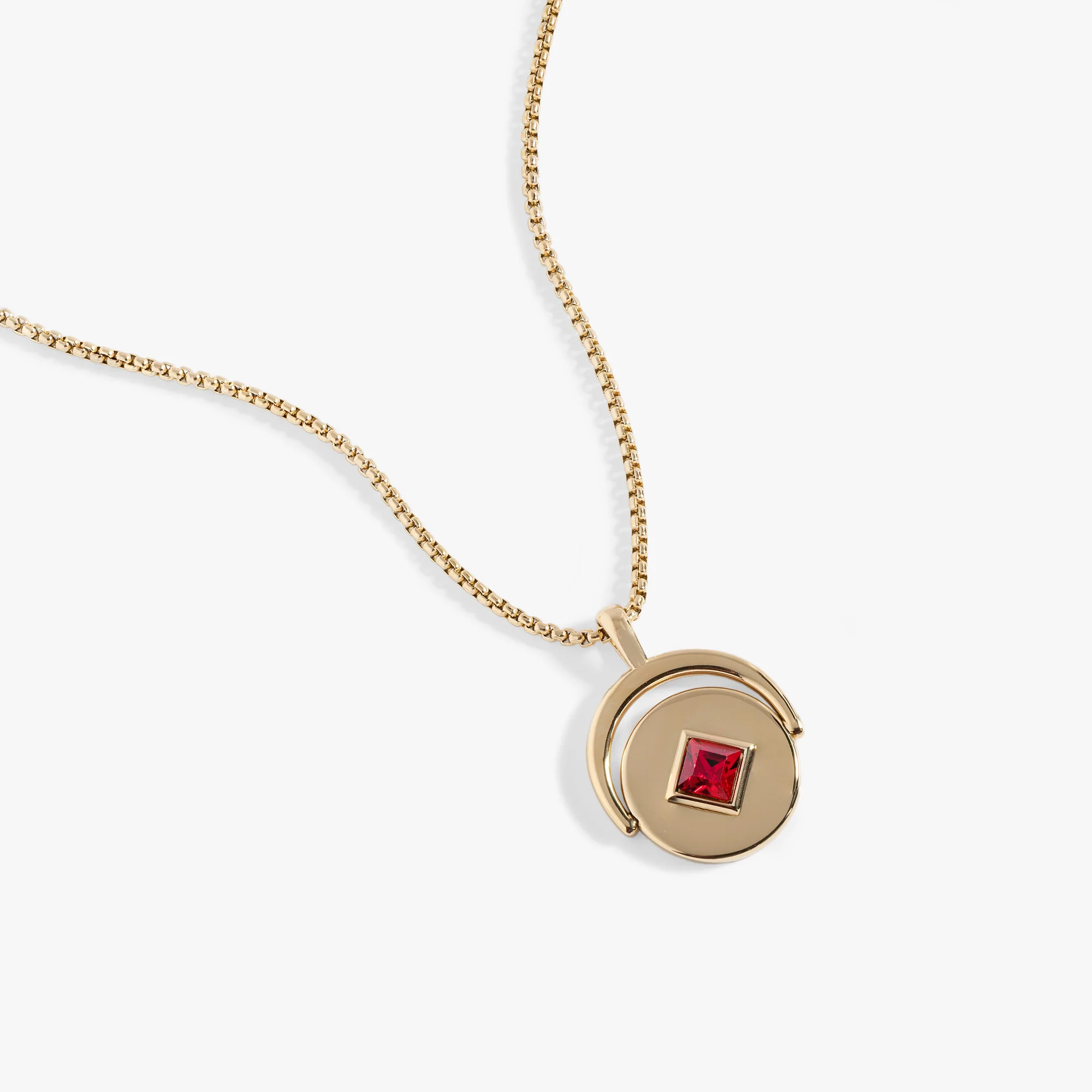 January Birthstone and Flower Flip Charm Necklace - Image 4