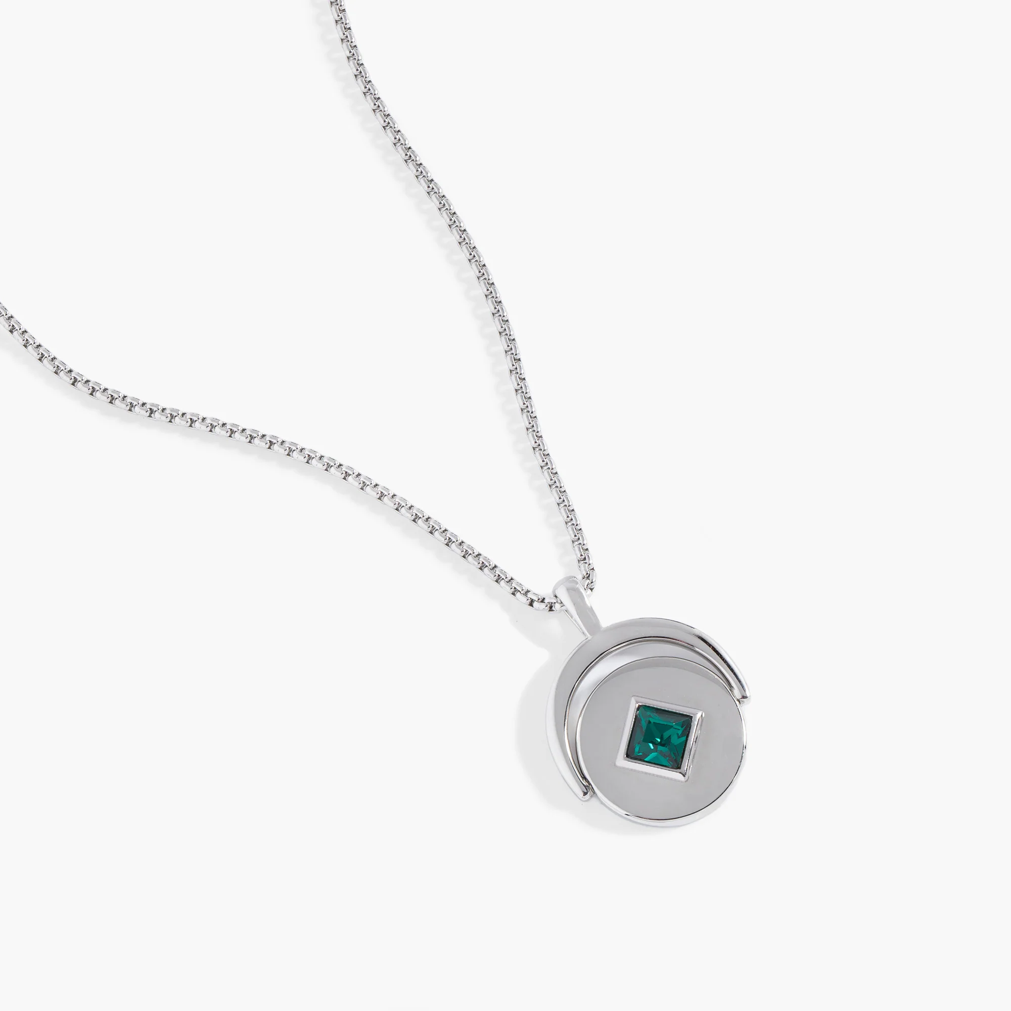May Birthstone and Flower Flip Charm Necklace - Image 12