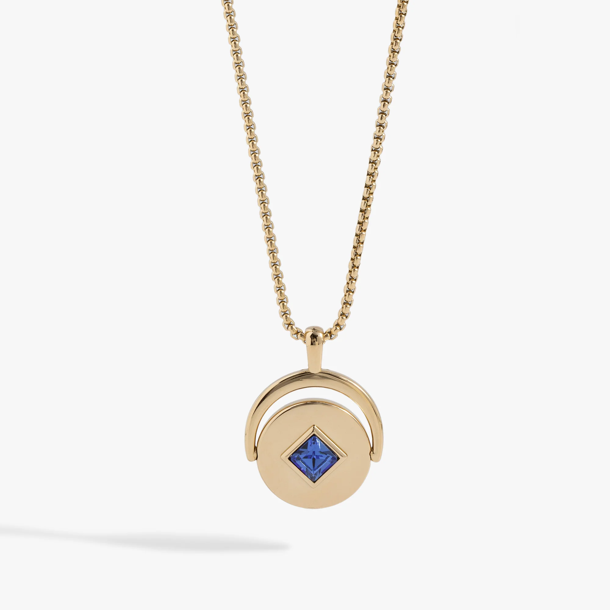 September Birthstone and Flower Flip Charm Necklace - Image 10