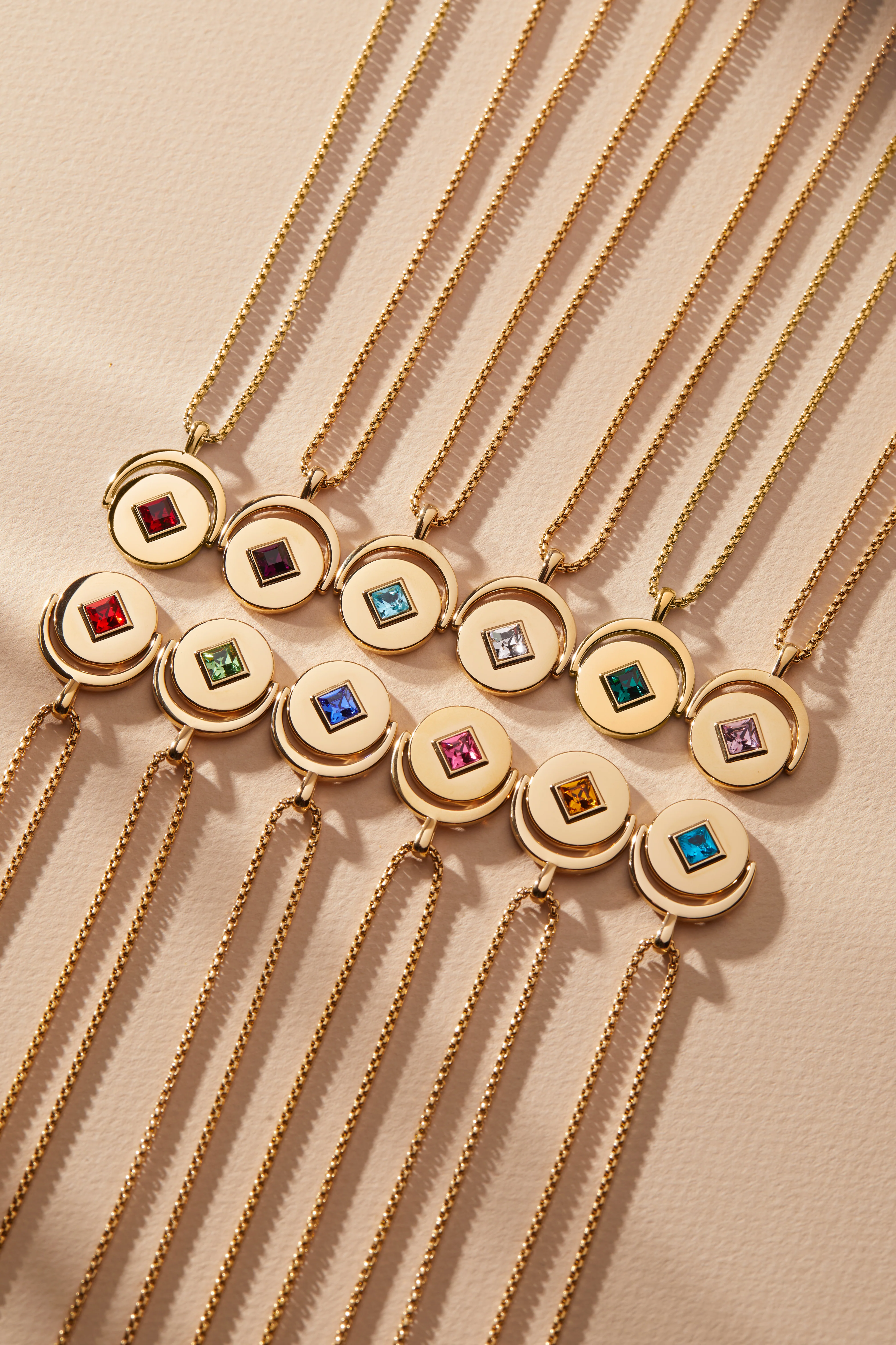 May Birthstone and Flower Flip Charm Necklace - Image 9