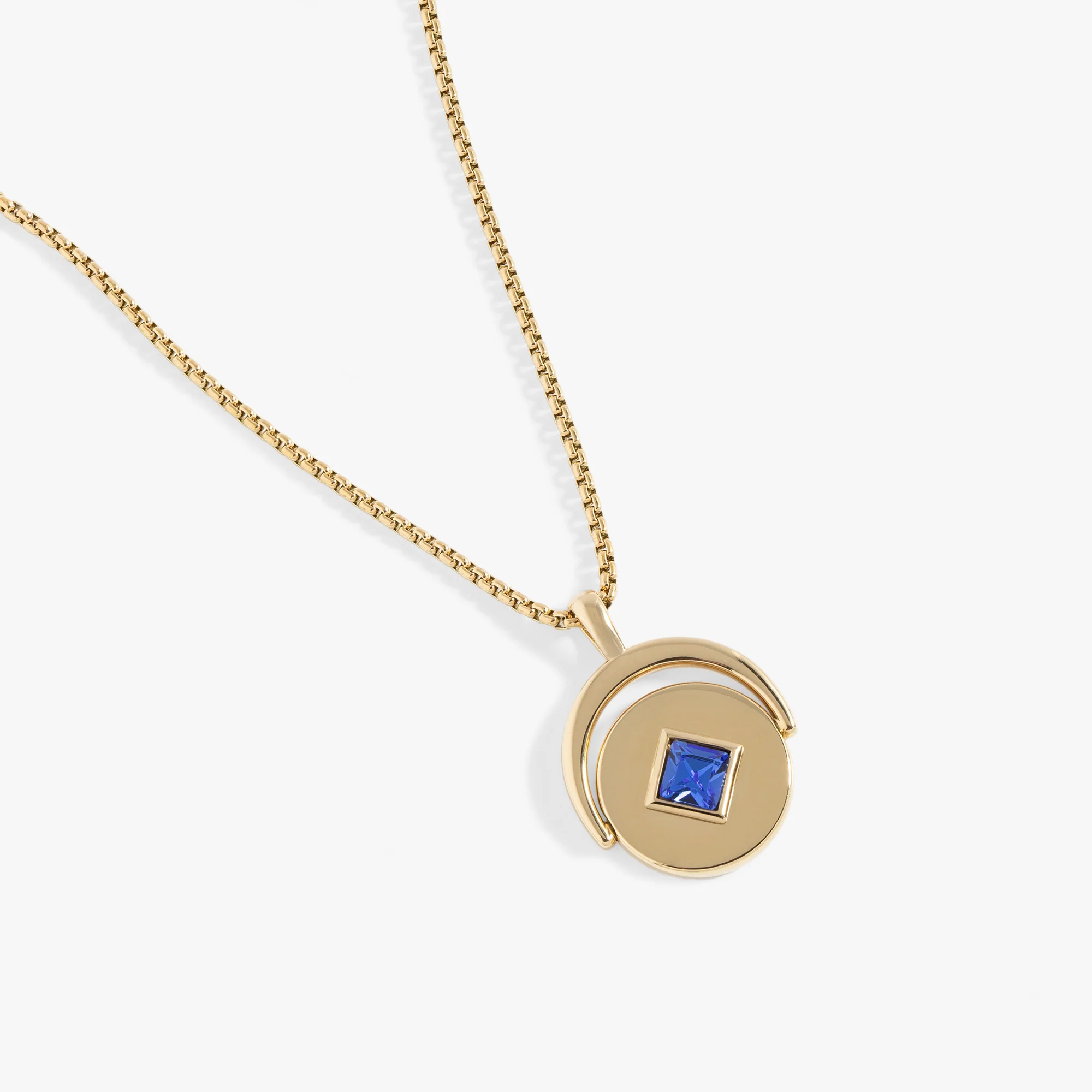 September Birthstone and Flower Flip Charm Necklace - Image 7