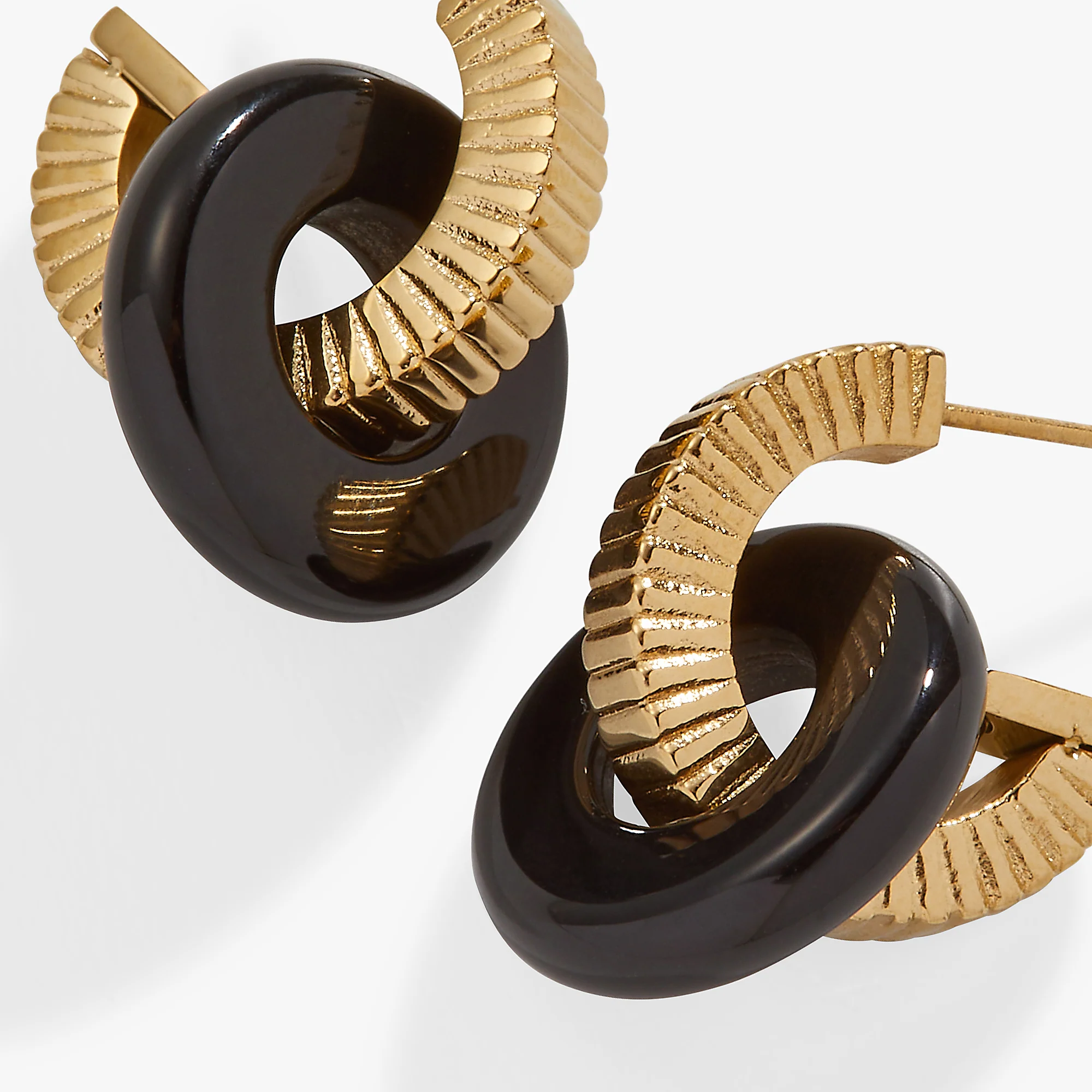 Black Onyx Textured Earrings - Image 4