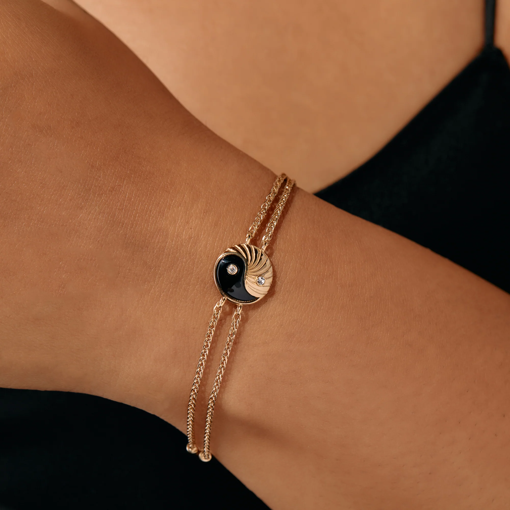 Black Onyx Yin Yang Precious Bracelet - Image 2