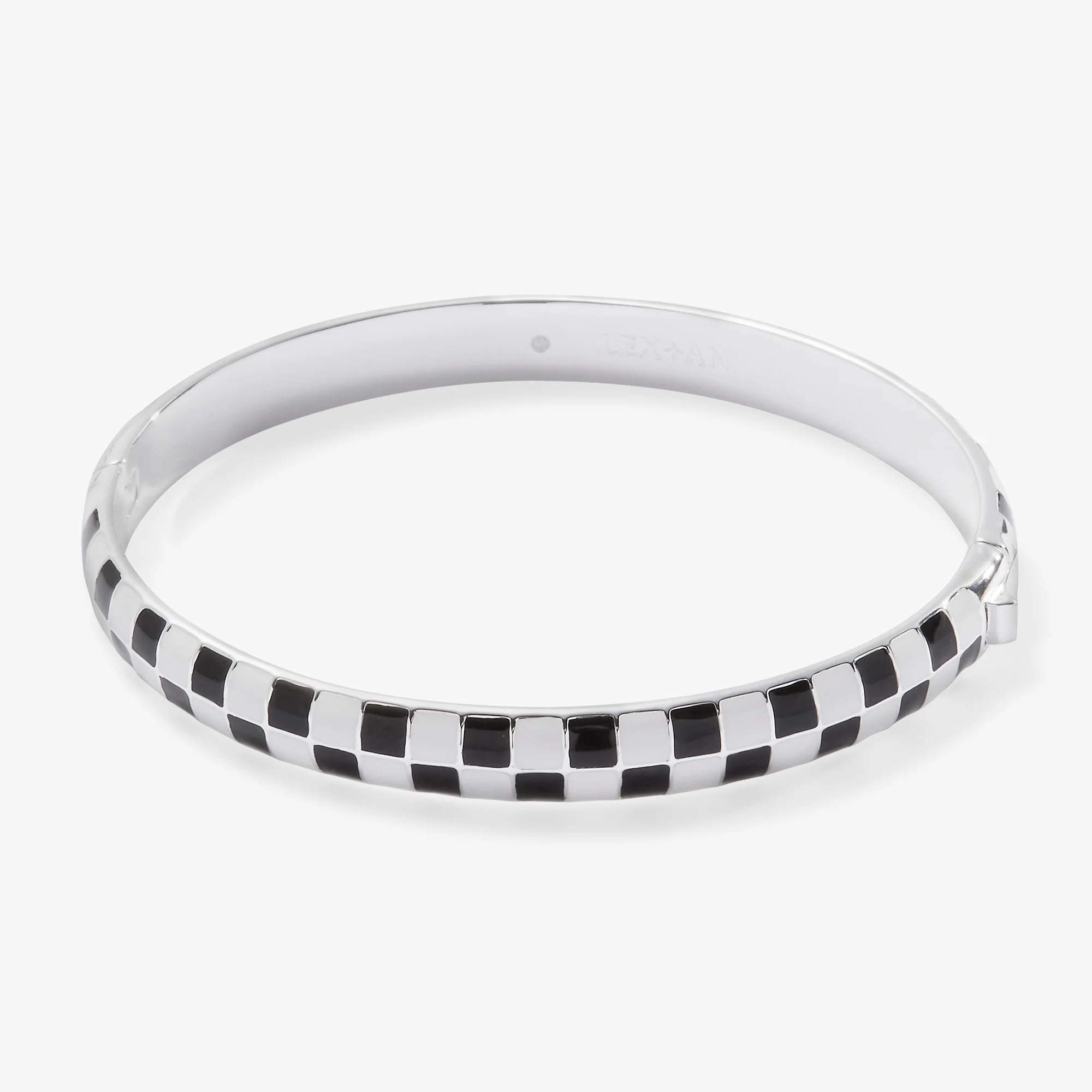 Black & White Checker Hinge Bangle - Image 3