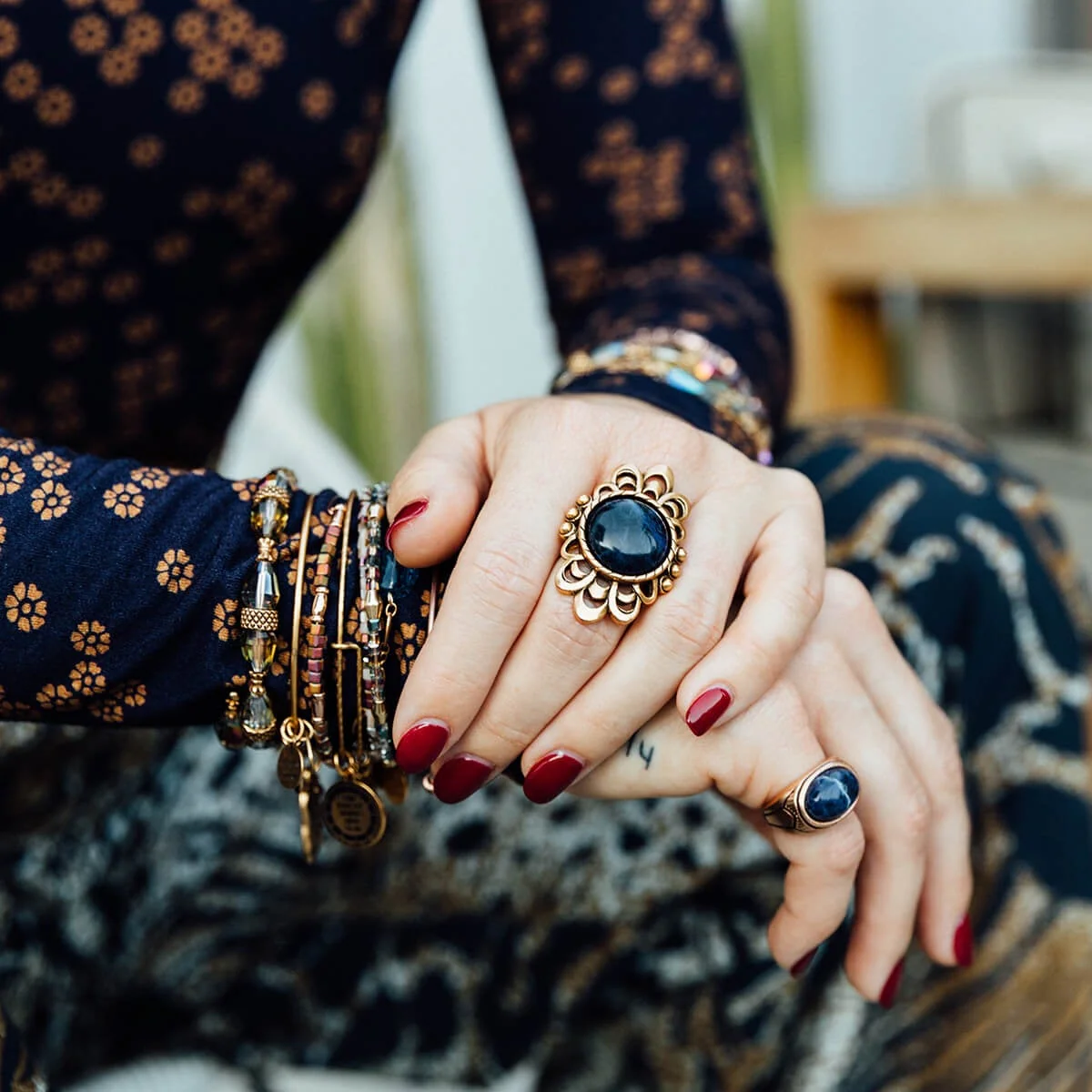 Blue Matrix Cocktail Ring - Image 3