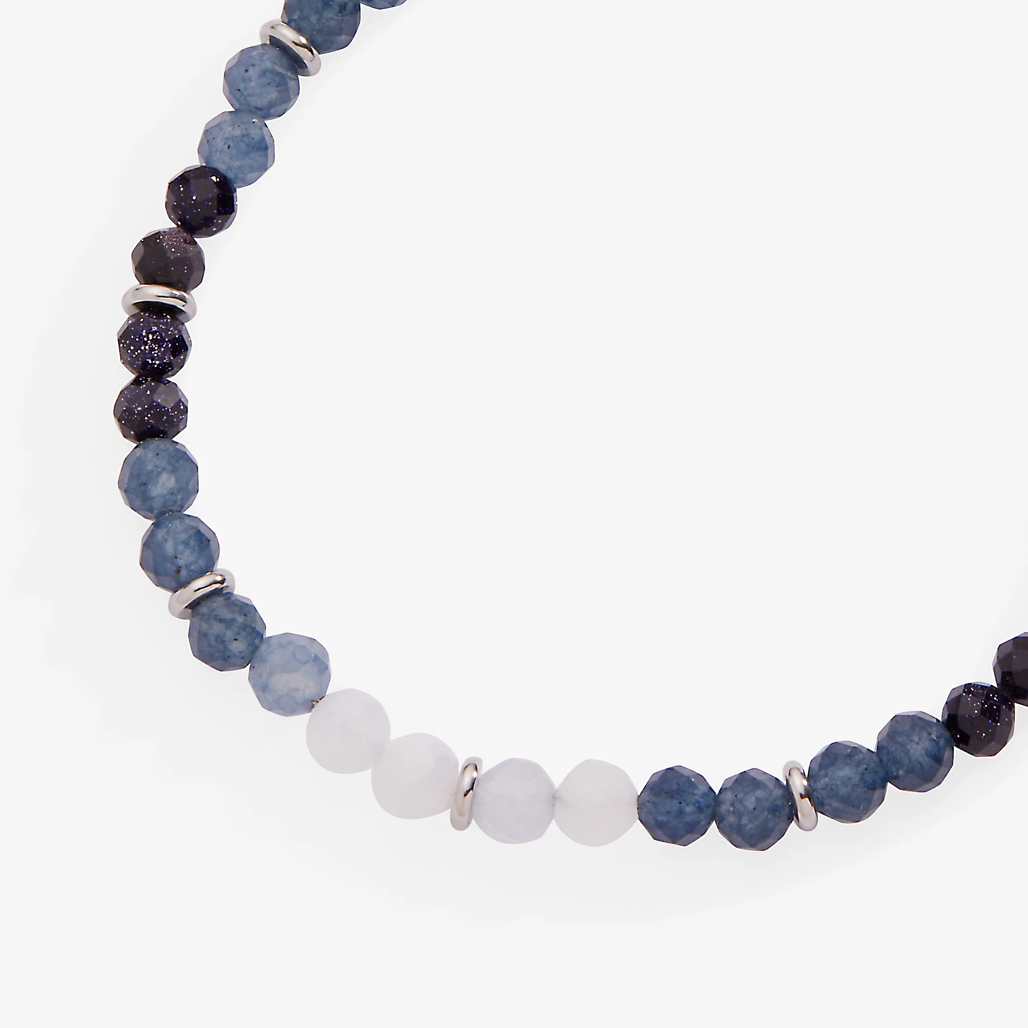 Blue Ombre Semi-Precious Beaded Anklet - Image 4