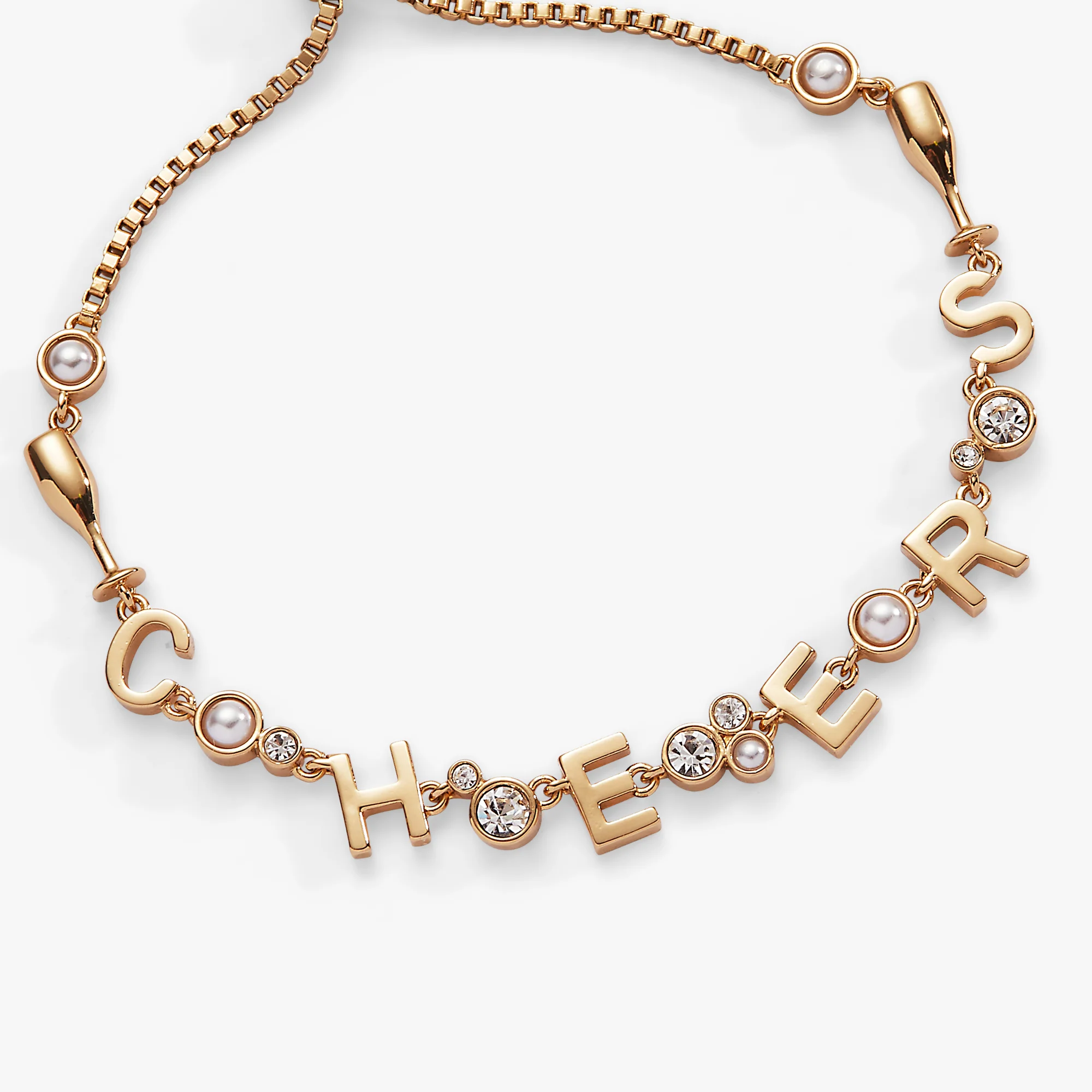 “Cheers” Champagne Inline Bolo Bracelet - Image 3