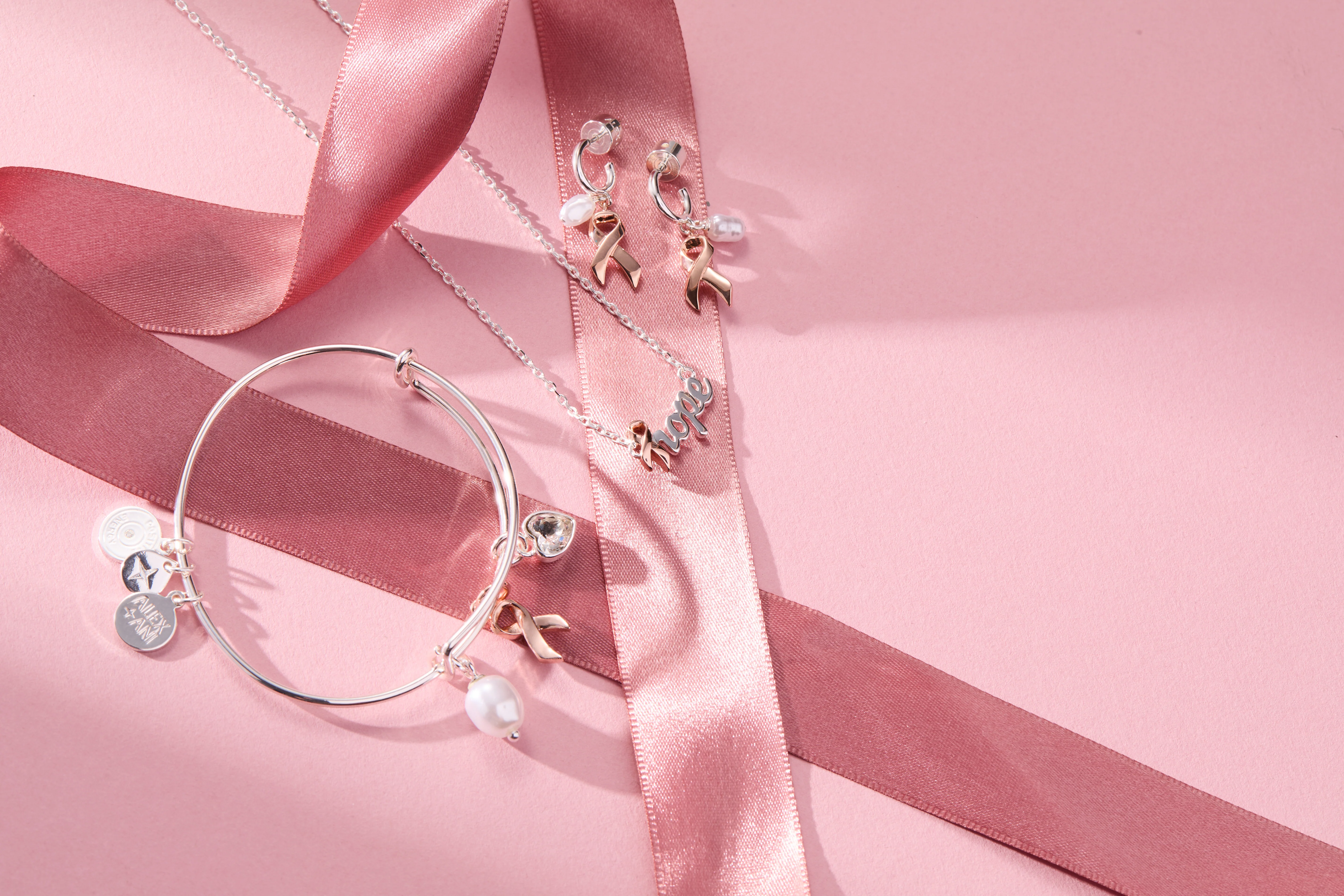 'Hope' Breast Cancer Awareness Pink Ribbon Necklace - Image 3