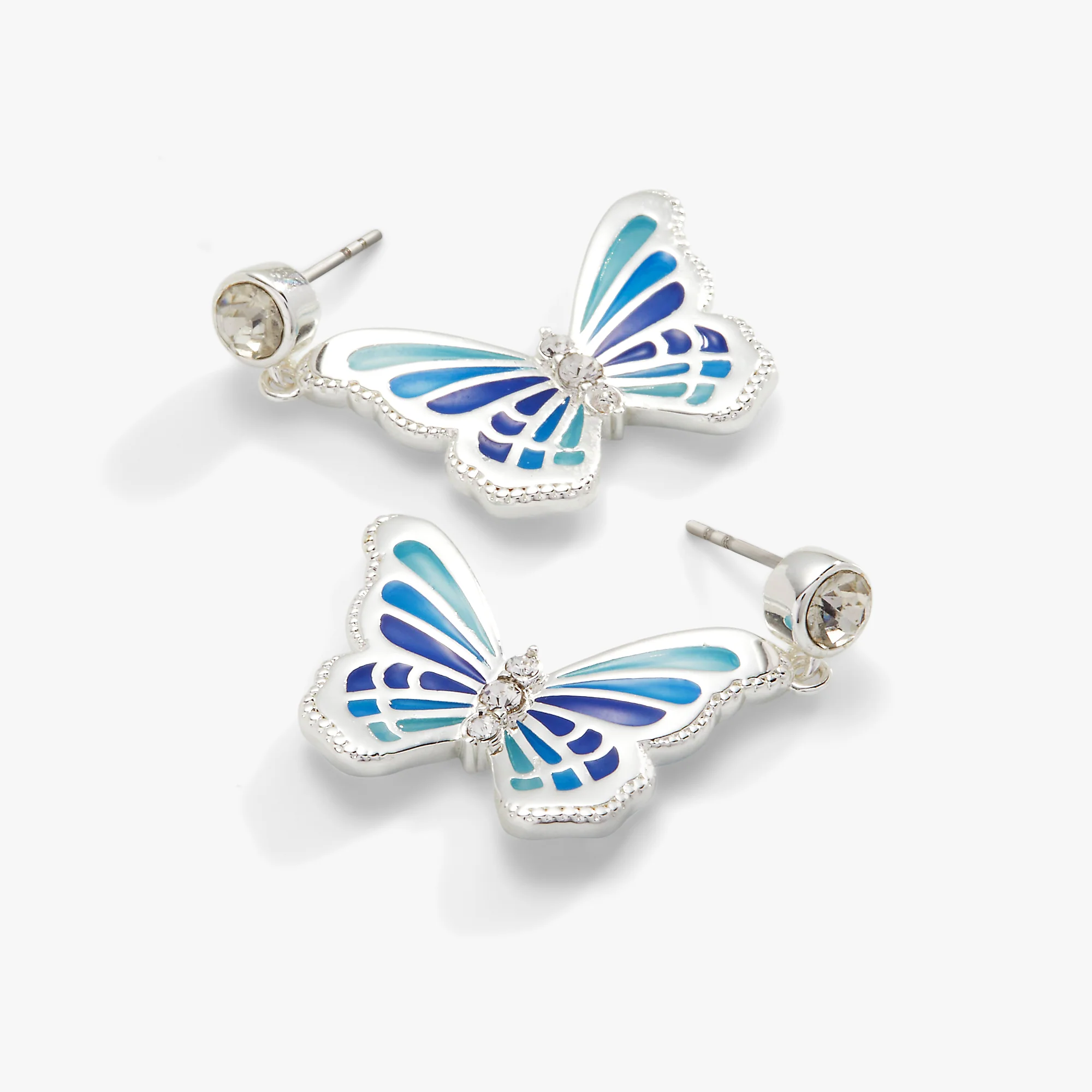 Butterfly Crystal Drop Earrings - Image 3