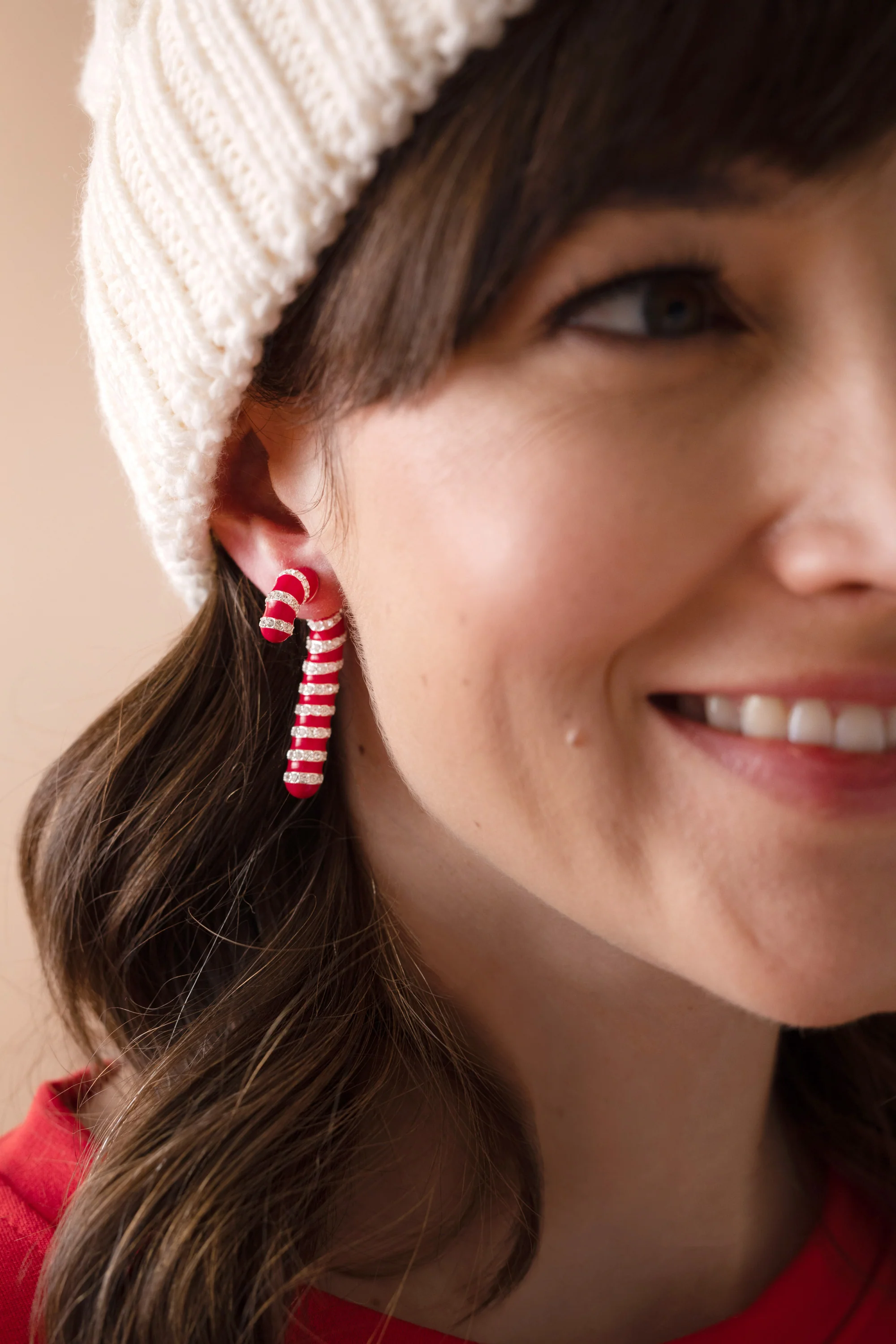 Candy Cane Front-Back Earrings - Image 2