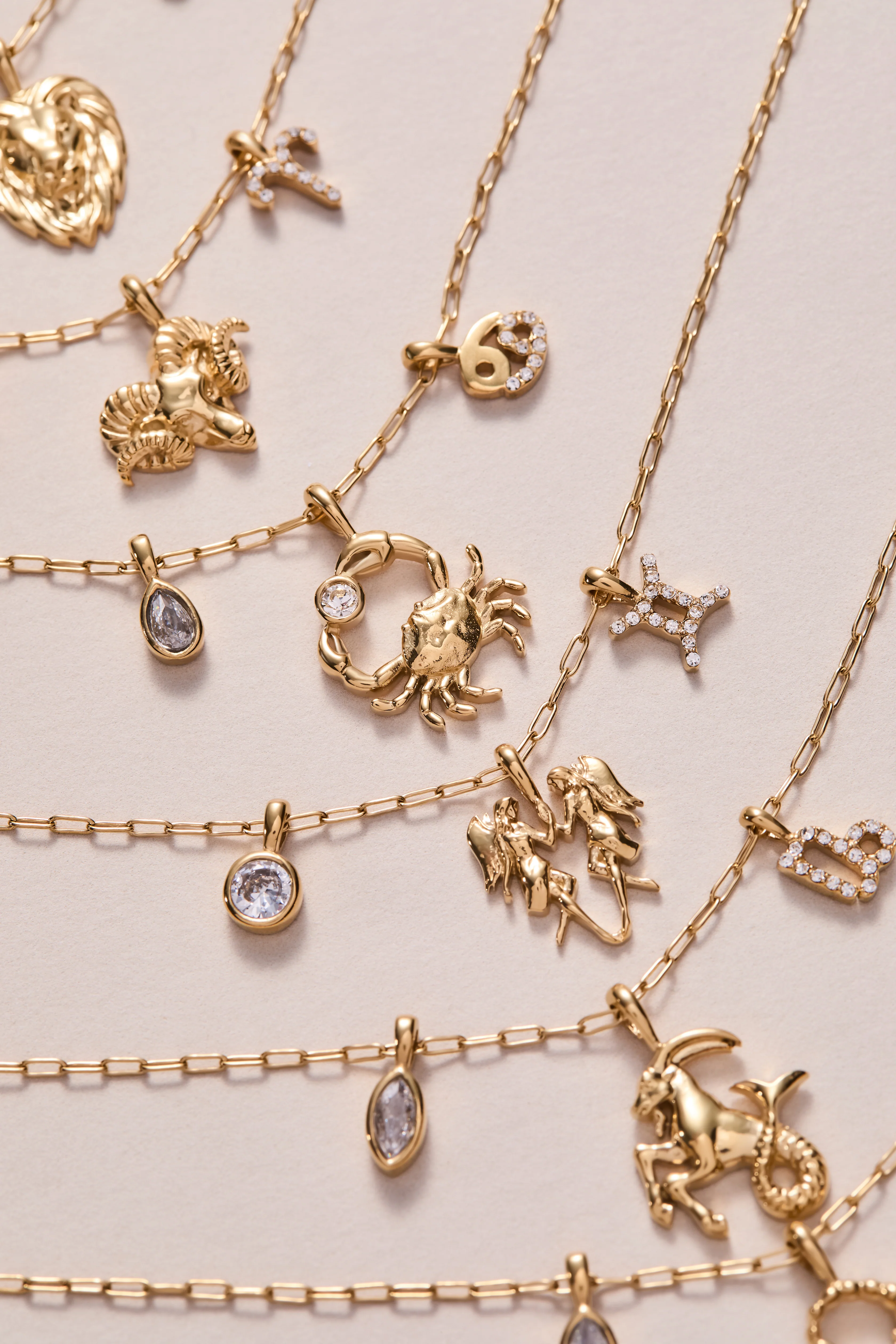 Leo Zodiac Charm Cluster Necklace - Image 4