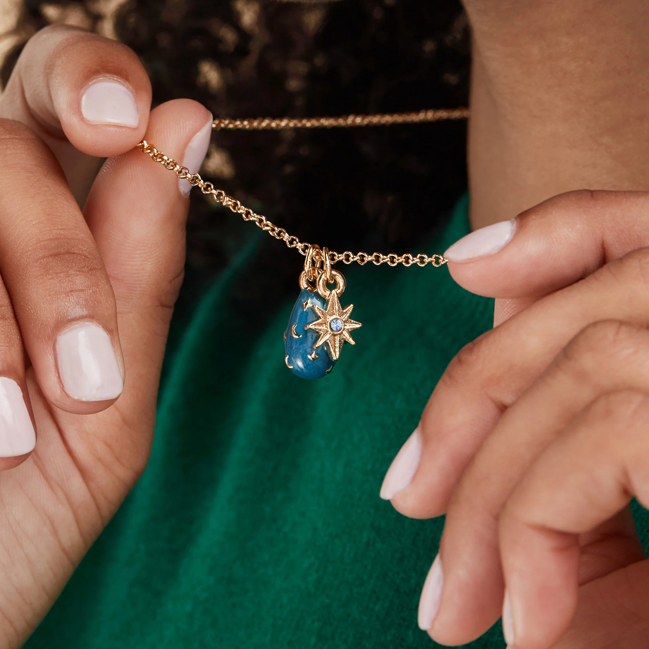 Celestial Starburst Duo Charm Necklace - Image 3