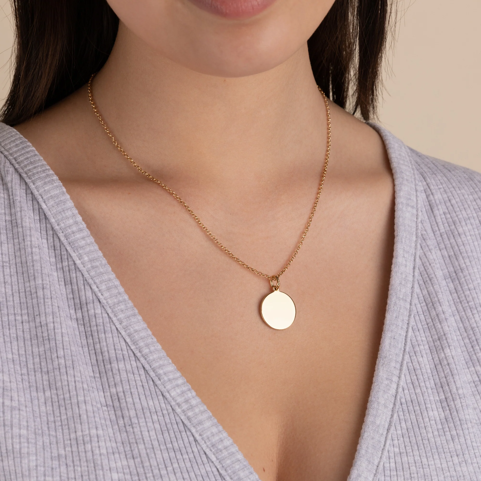 Circle Charm Necklace, 21'' - Image 6