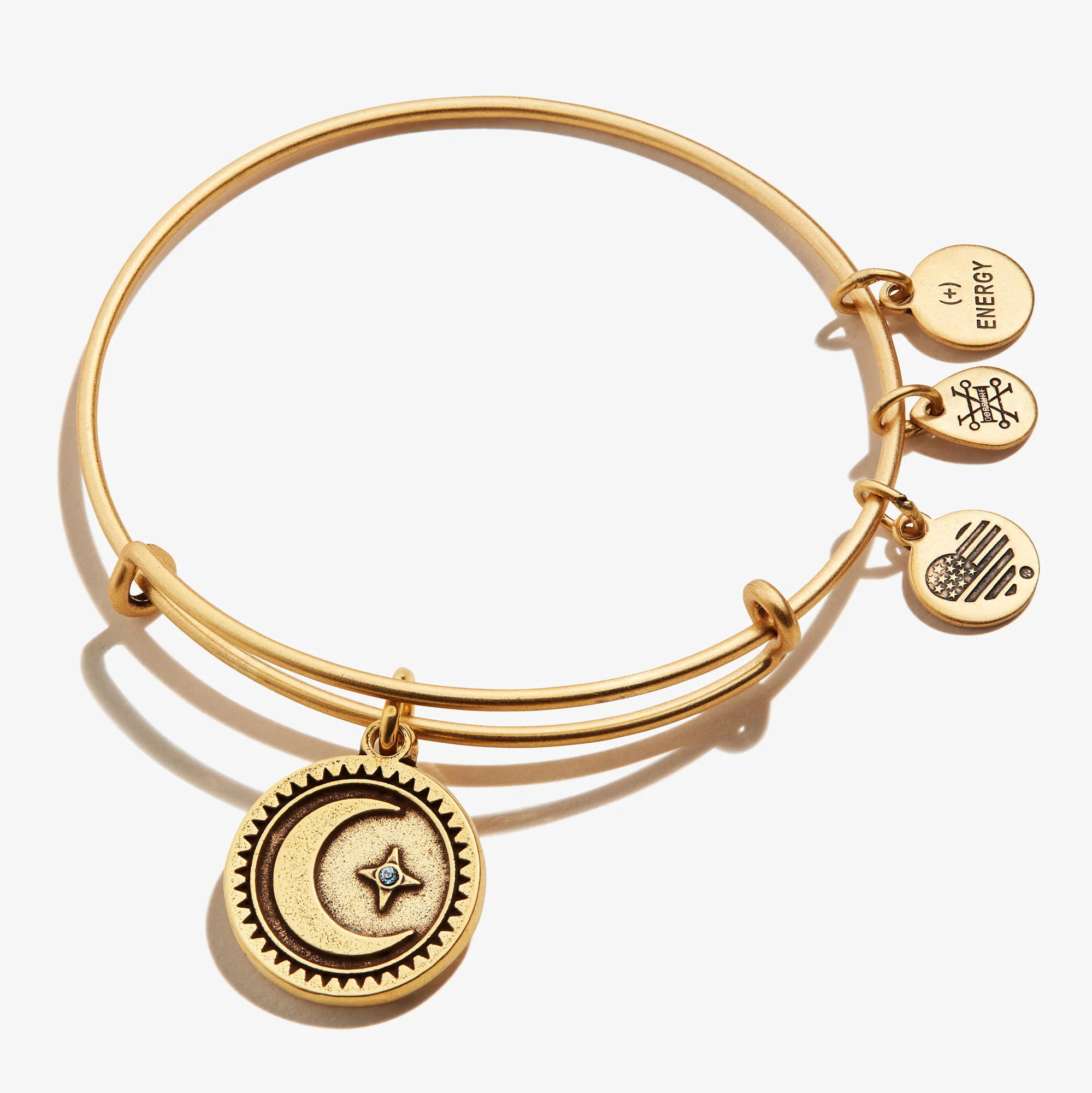 Crescent Moon Charm Bangle - Image 4