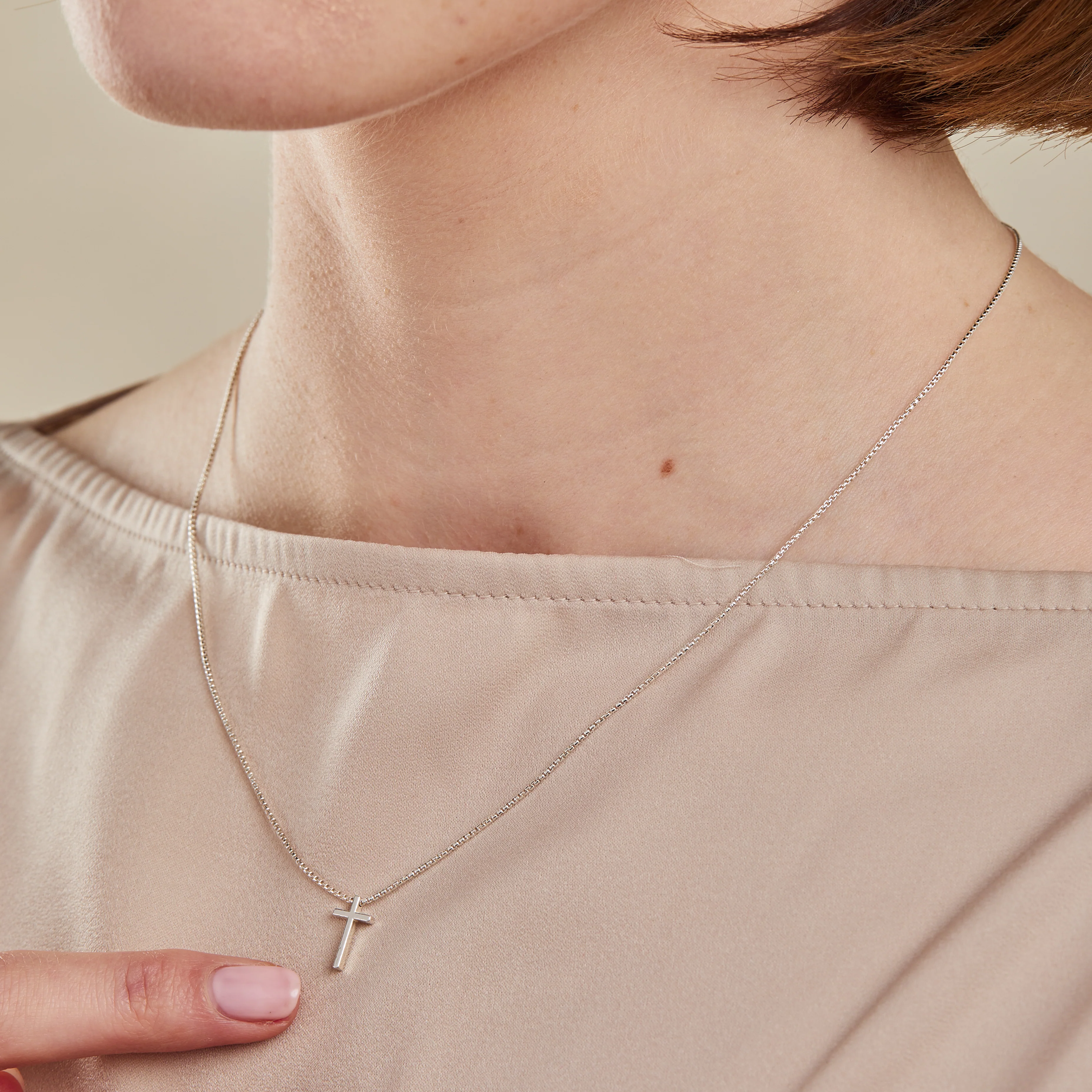 Cross Necklace, Sterling Silver - Image 3