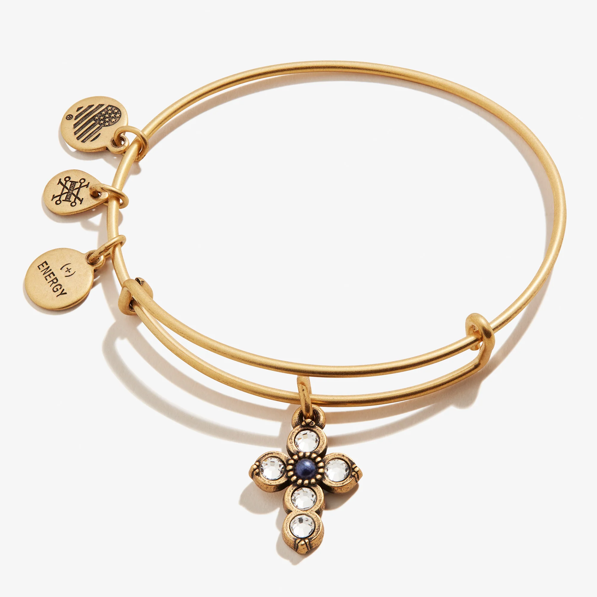 Cross Charm Bangle, Pearl Infusion - Image 2