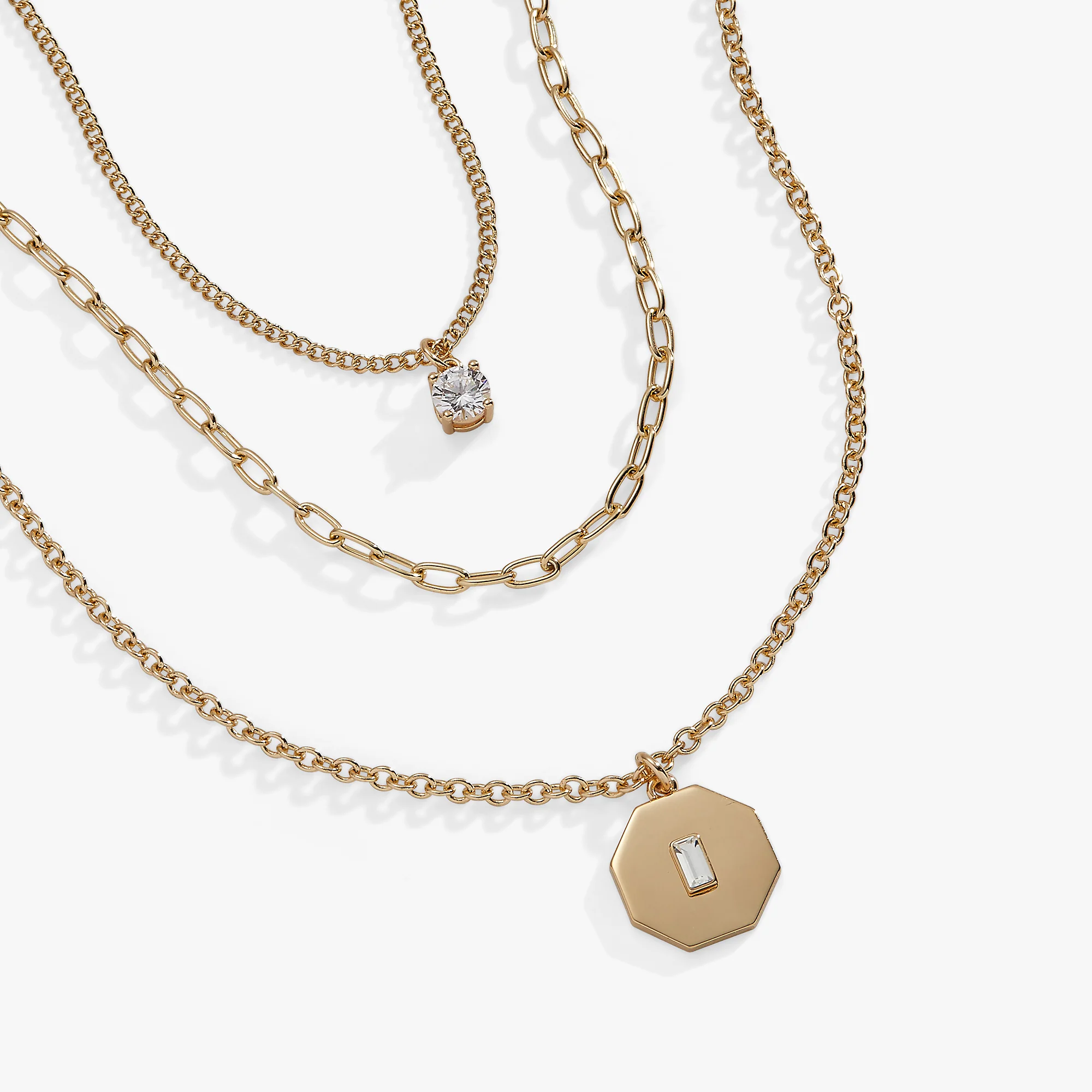 Crystal and Chain Layered Necklace - Image 5