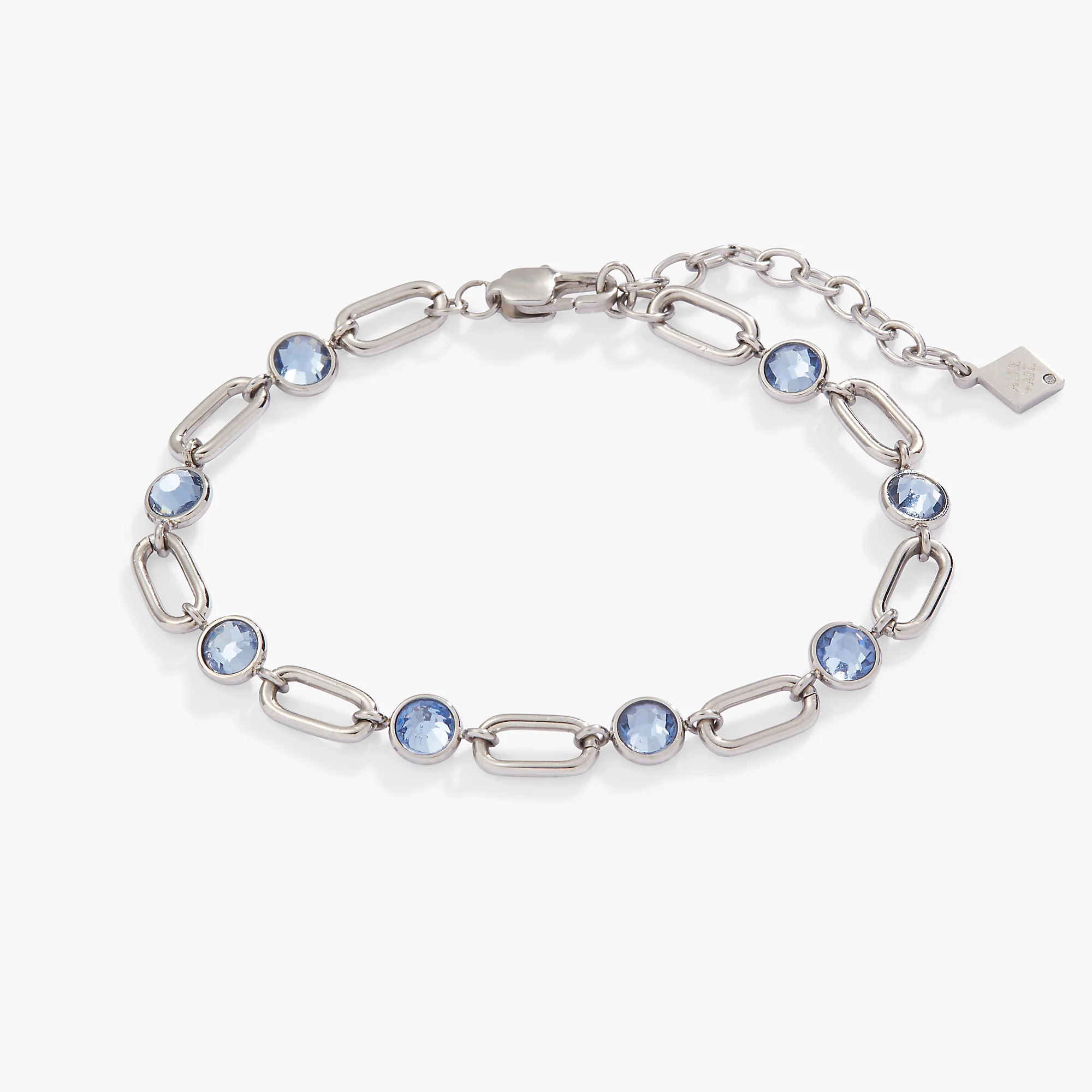 Crystal and Paperclip Adjustable Chain Bracelet - Image 5