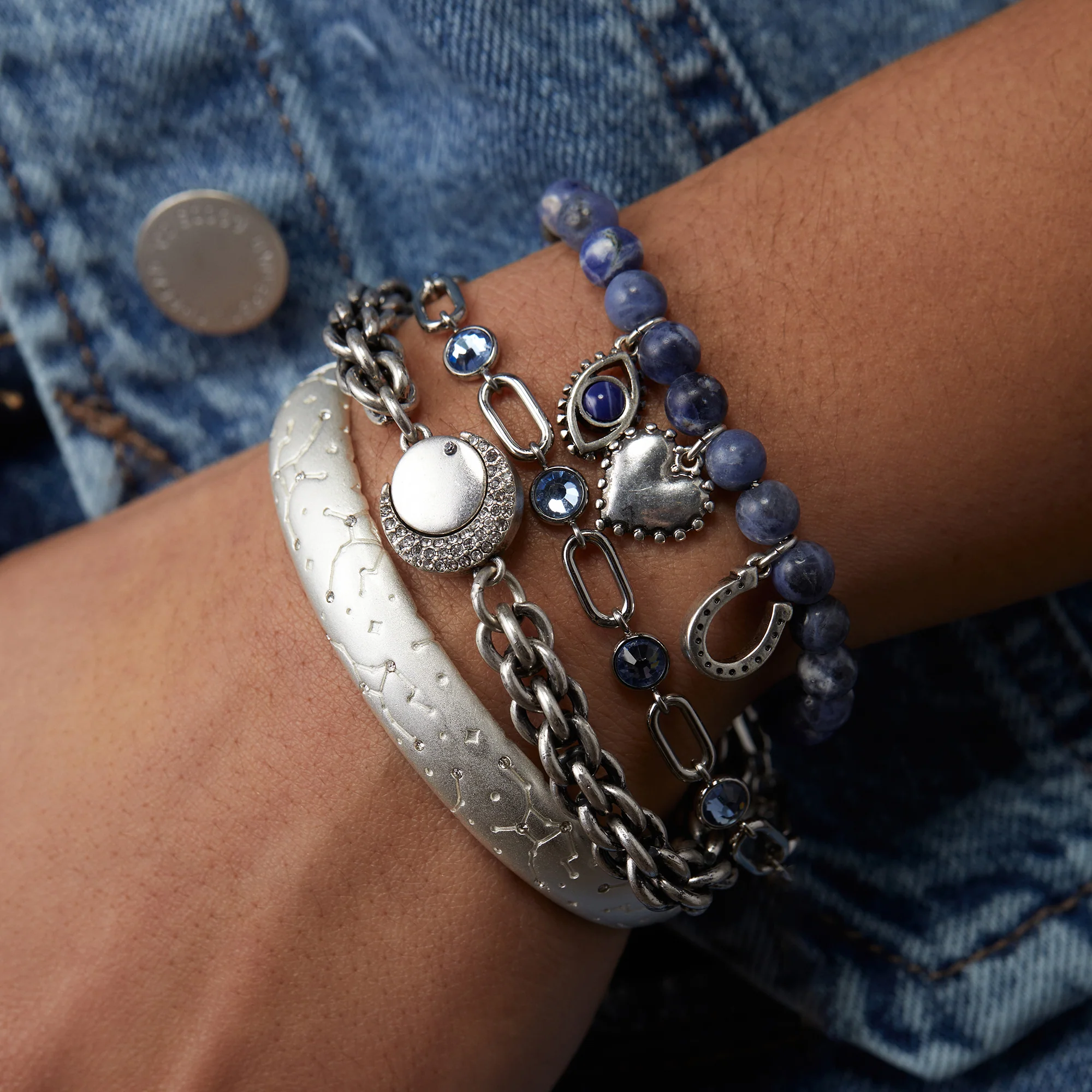 Crystal and Paperclip Adjustable Chain Bracelet - Image 8