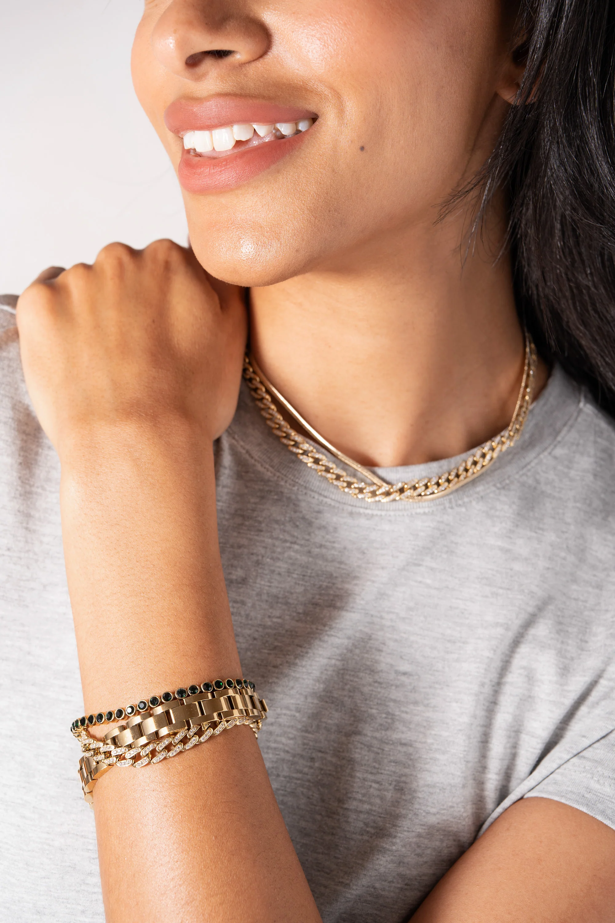 Crystal Pave Curb Chain Necklace - Image 4