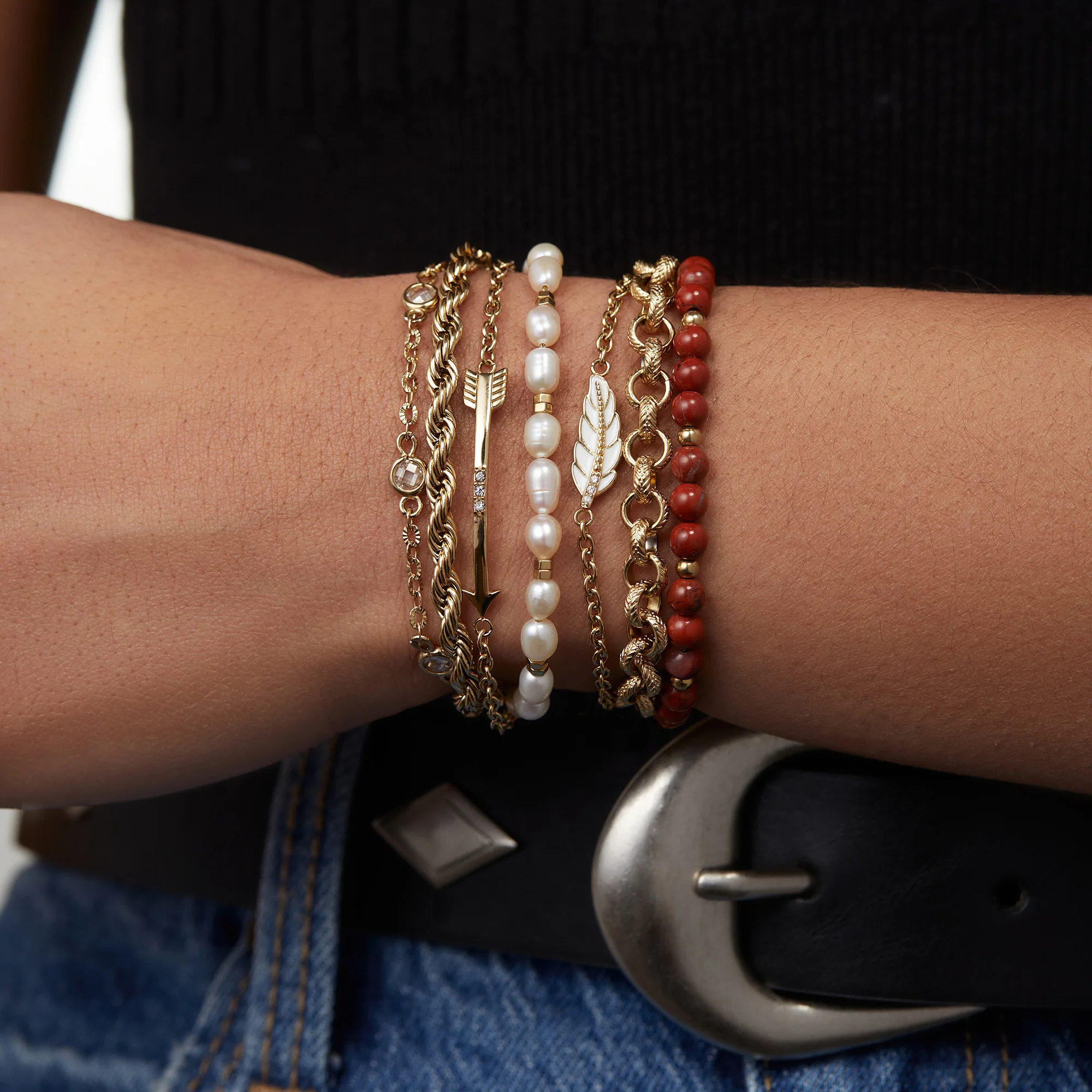 Crystal + Pearl Stranded™ Bracelet Set - Image 7