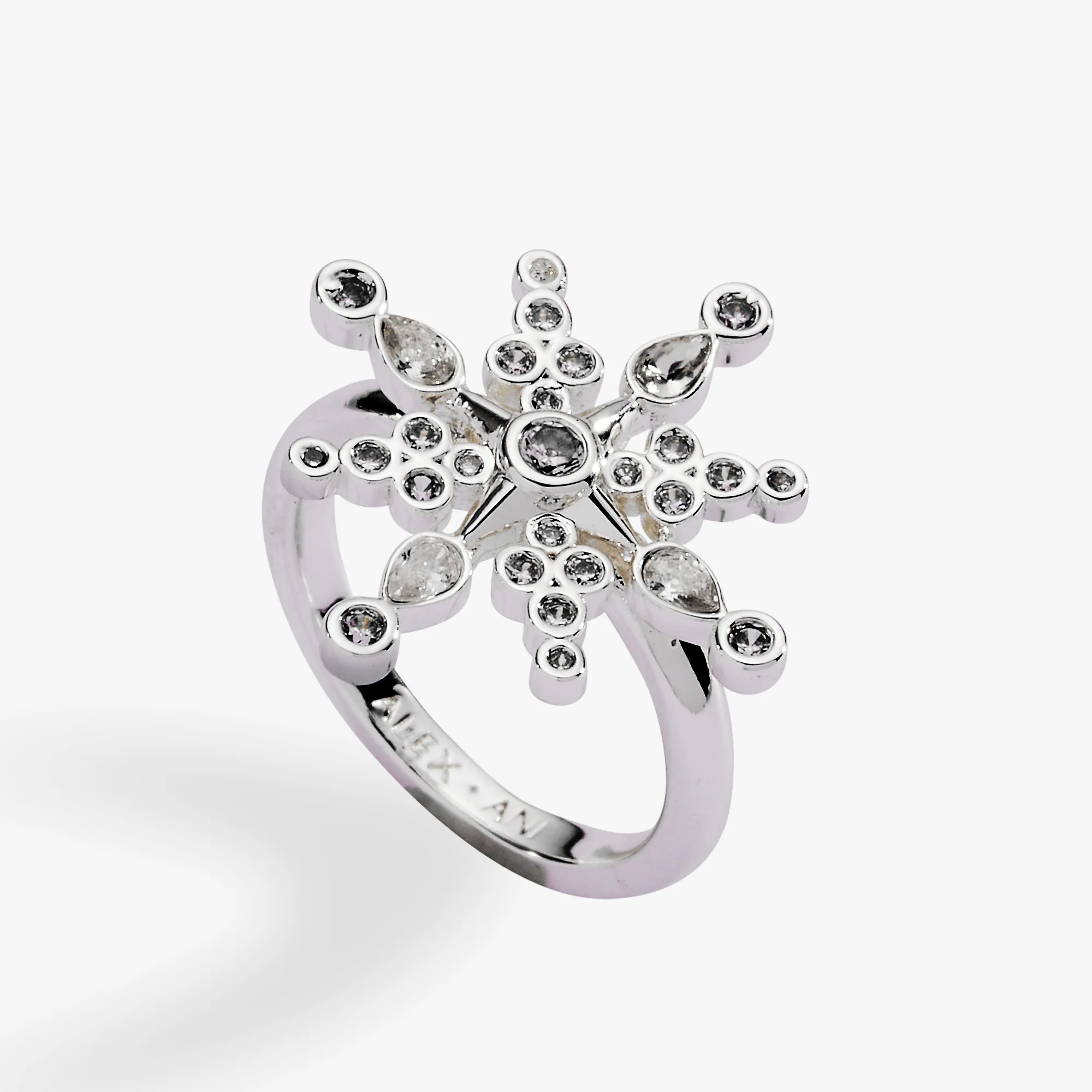 Crystal Snowflake Statement Ring