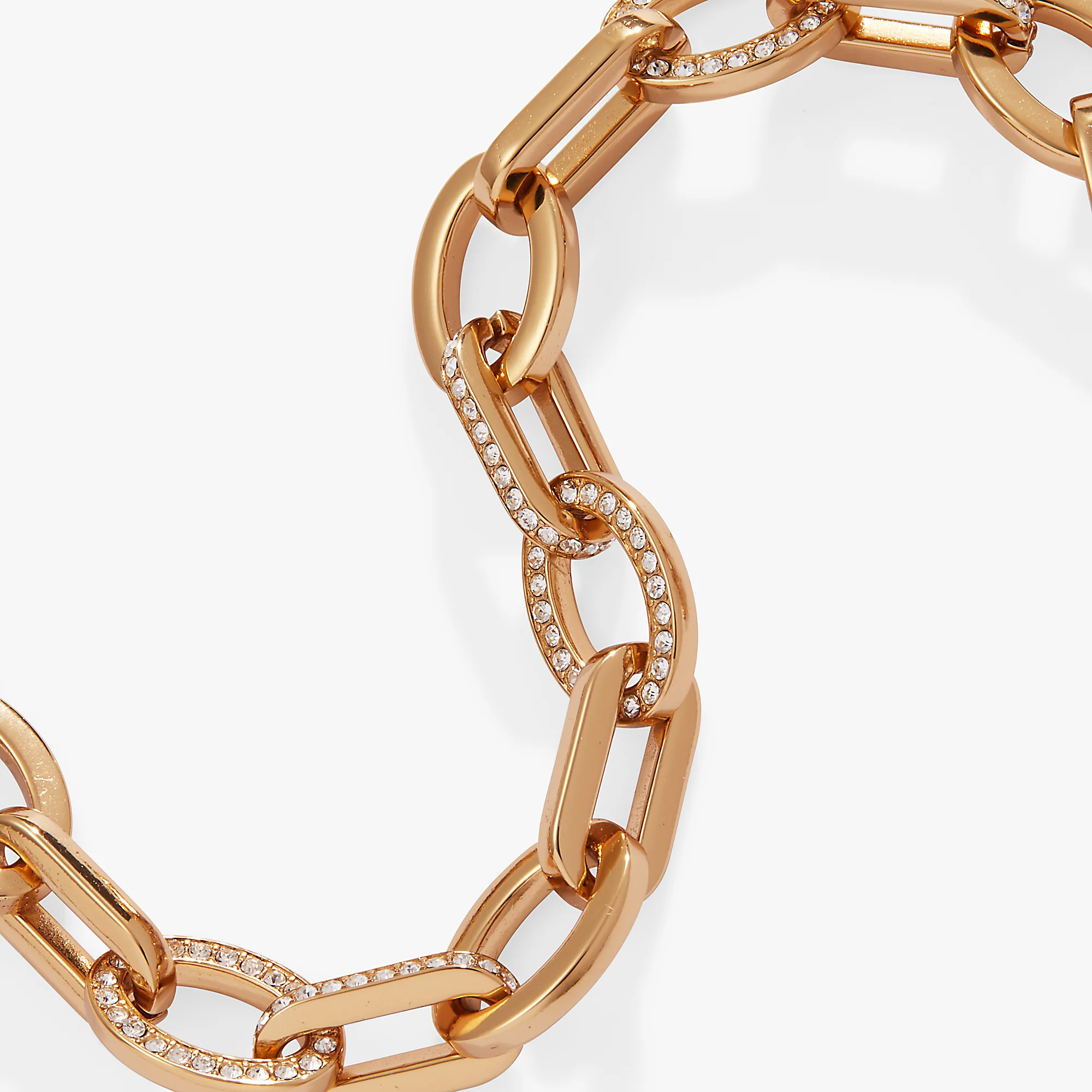 Oval Link Crystal Chain Toggle Bracelet - Image 5