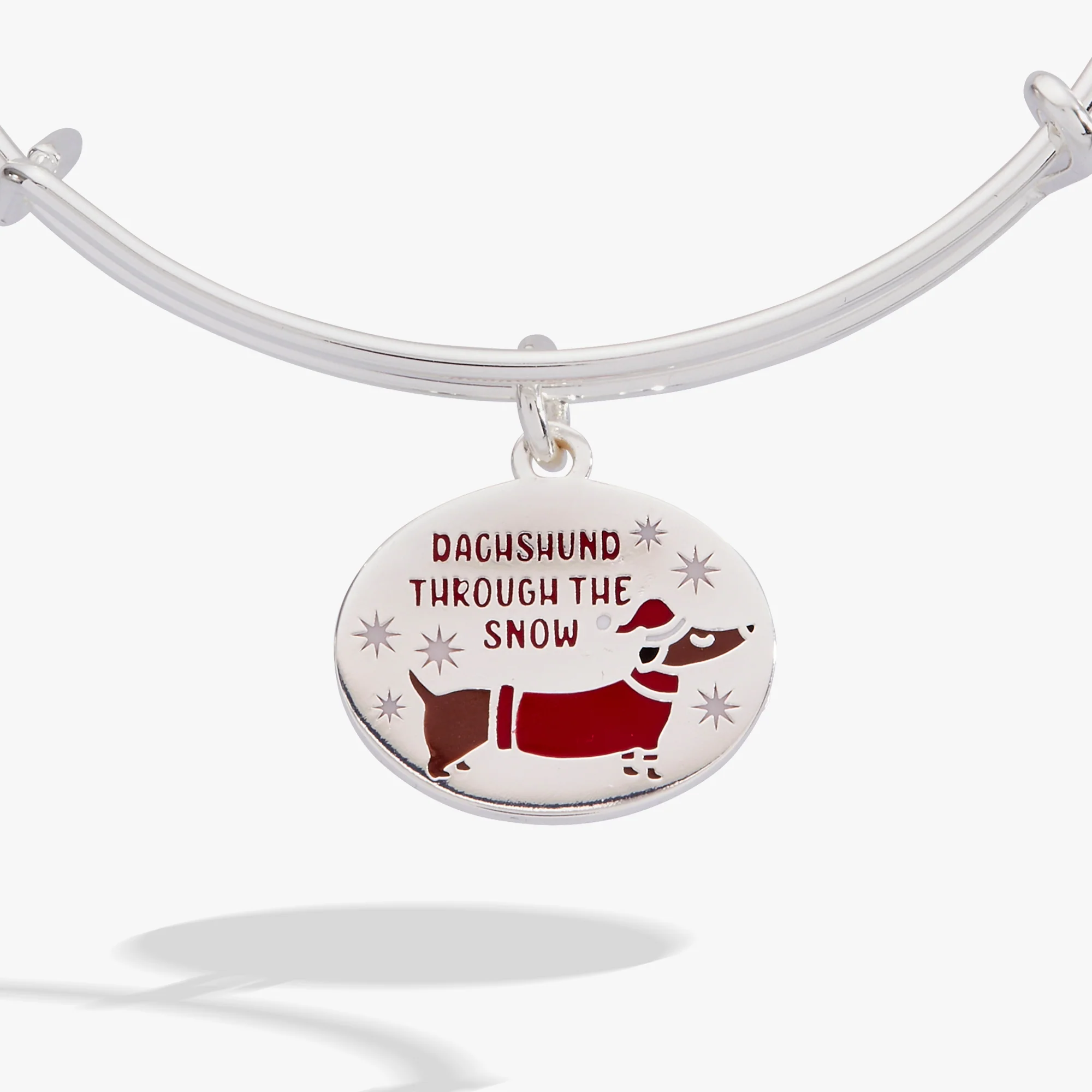 'Dachshund Through The Snow' Dog Charm Bangle - Image 3