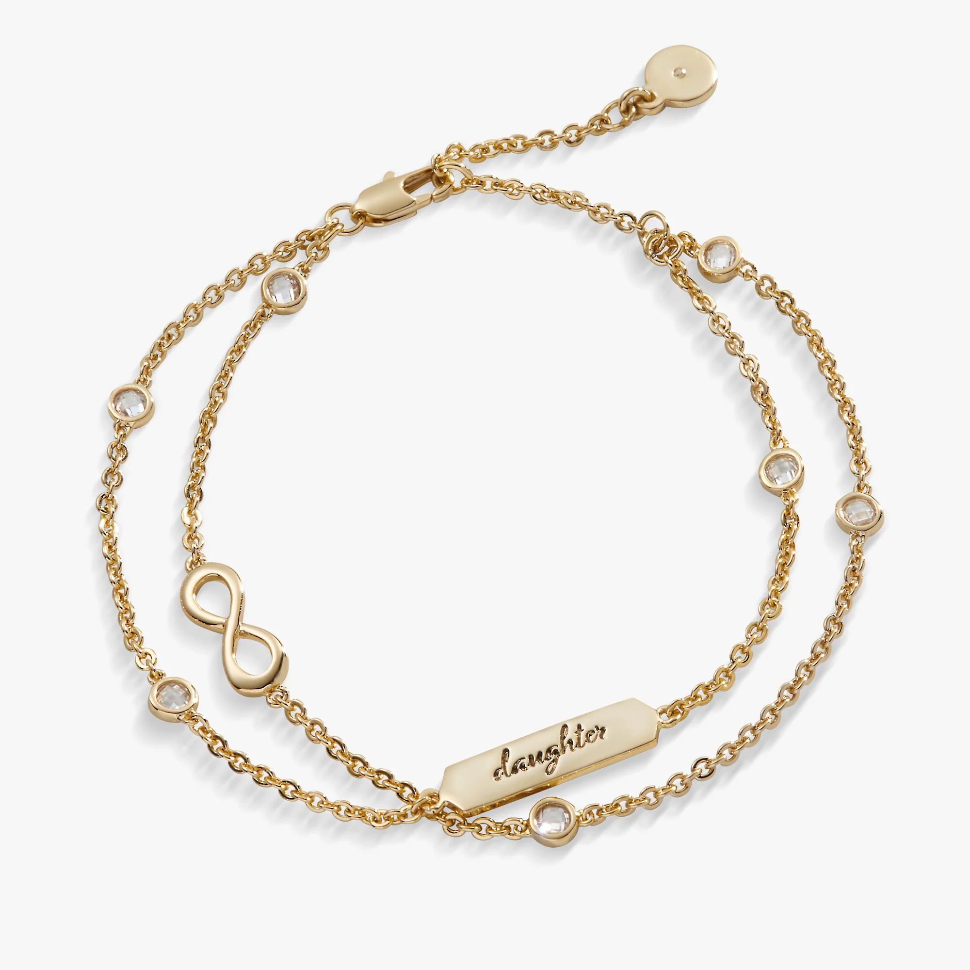 Daughter Infinity Chain Double Strand Bracelet - Image 3